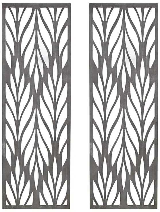 Madison Park Florian Reclaimed Grey Grey Laser Cut Wood 2-piece Panel Wall Decor Set