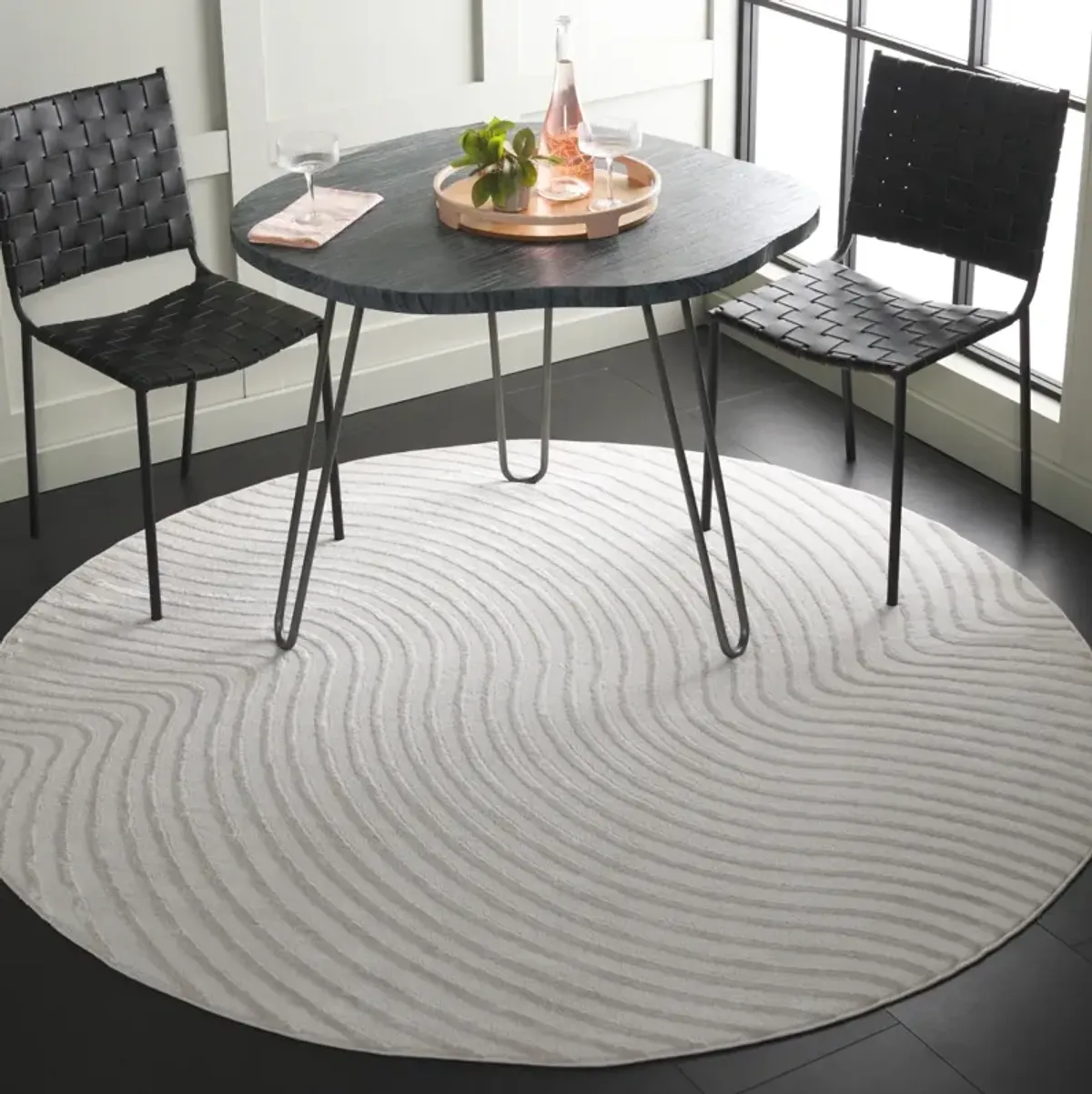 ARCHWAY 806 IVORY  6'-7' X 6'-7' Round Round Rug