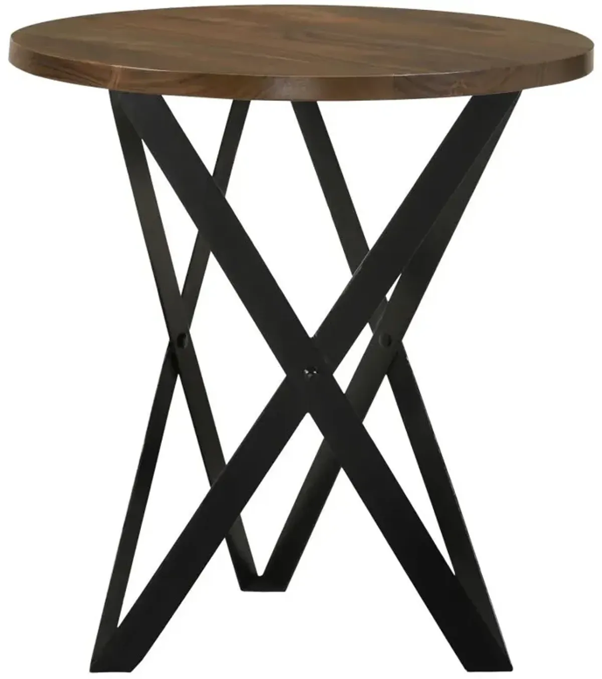 Zack Round End Table Smokey Grey and Black