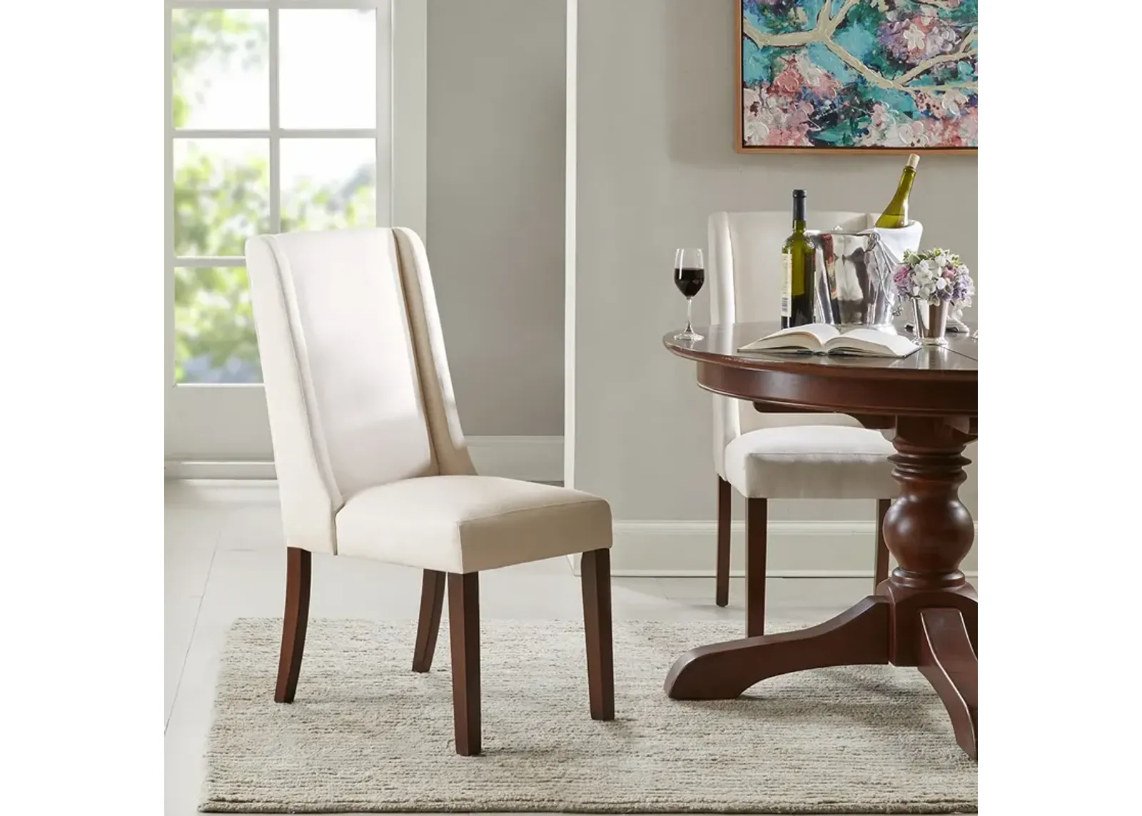 Madison Park Brody Cream Wing Dining Chair (Set of 2)