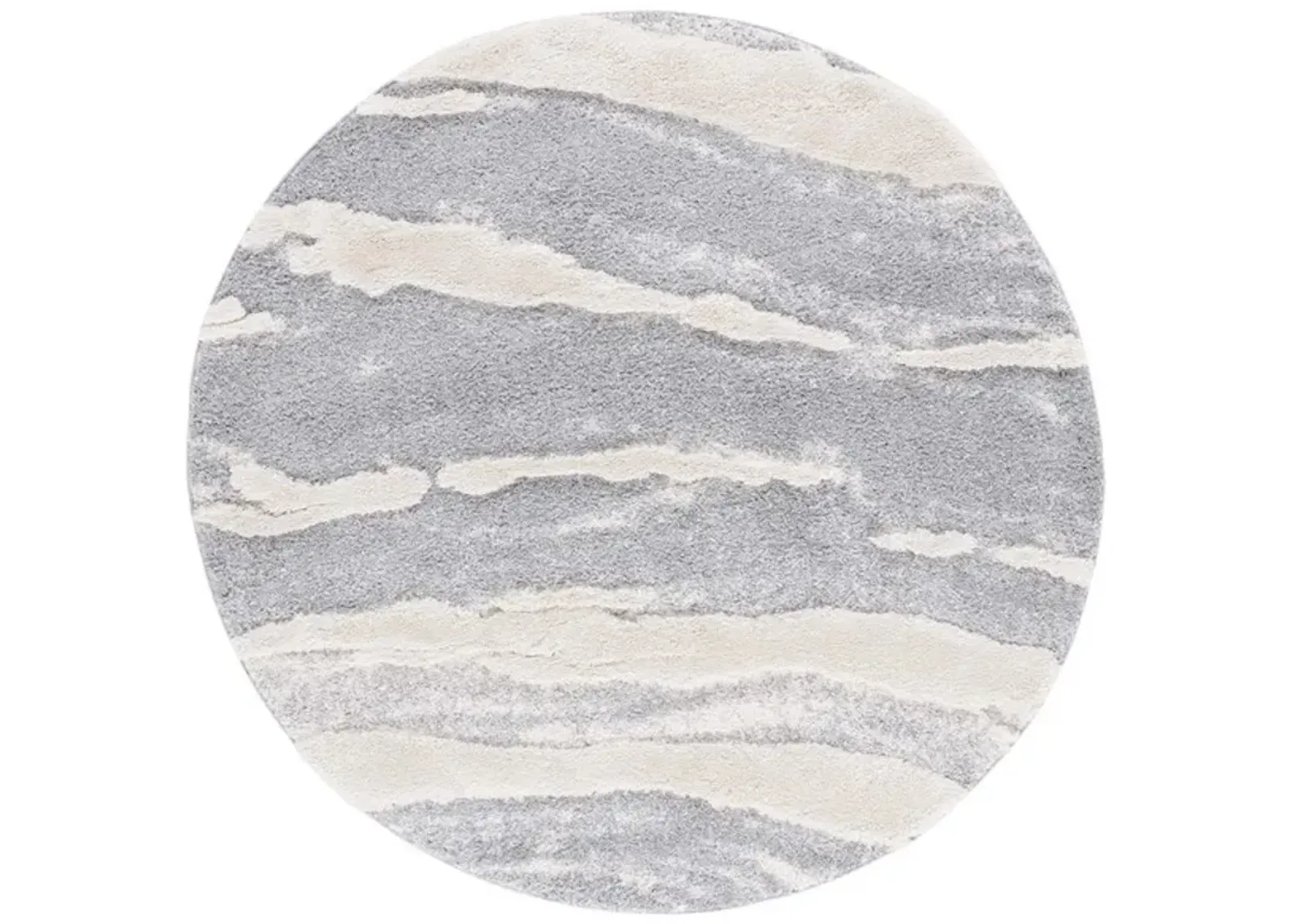 HI-LO SHAG 204 Grey  6'-7' X 6'-7' Round Round Rug