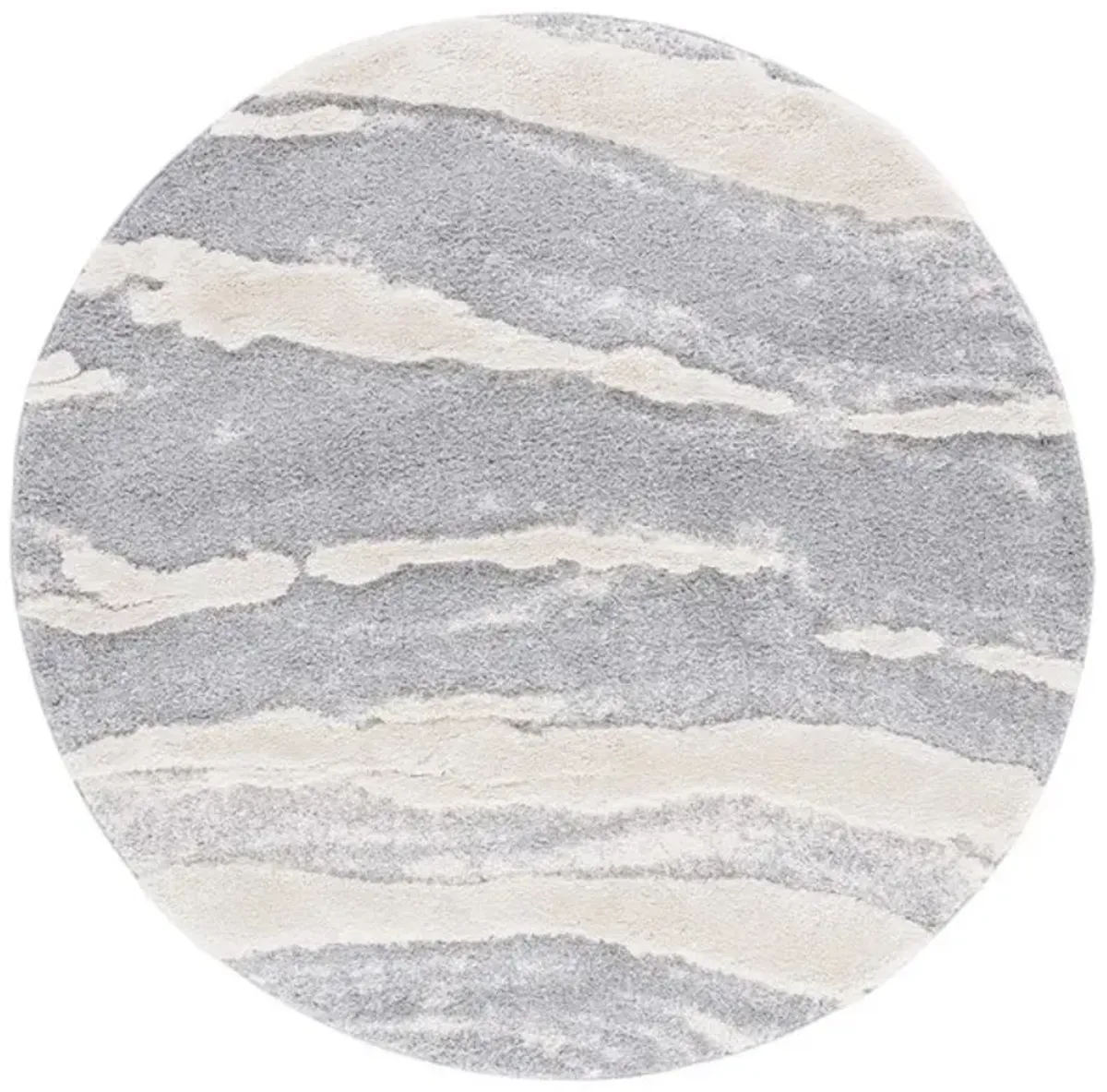 HI-LO SHAG 204 Grey  6'-7' X 6'-7' Round Round Rug