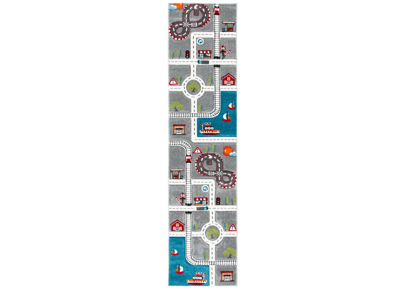 CAROUSEL KIDS 192 GREY  2'-3' x 14' Runner Rug