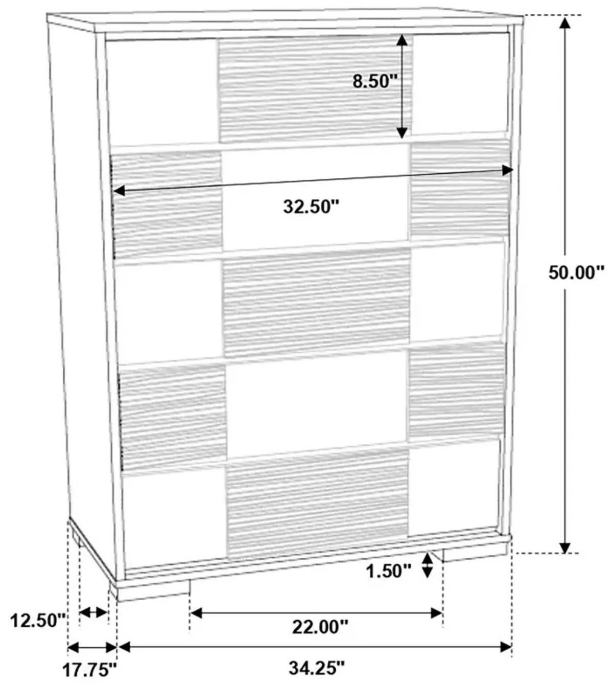 Blacktoft 5-drawer Chest Black