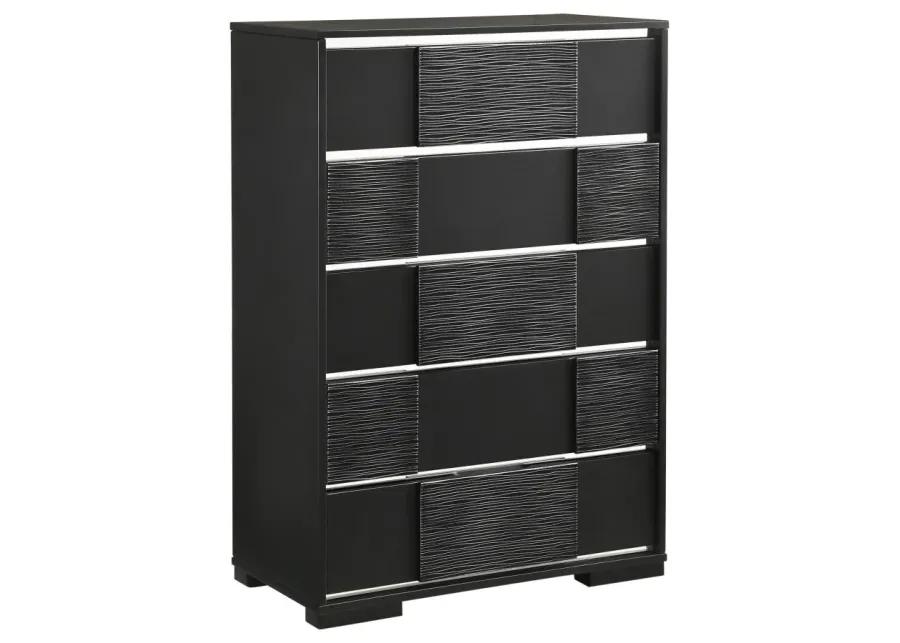 Blacktoft 5-drawer Chest Black