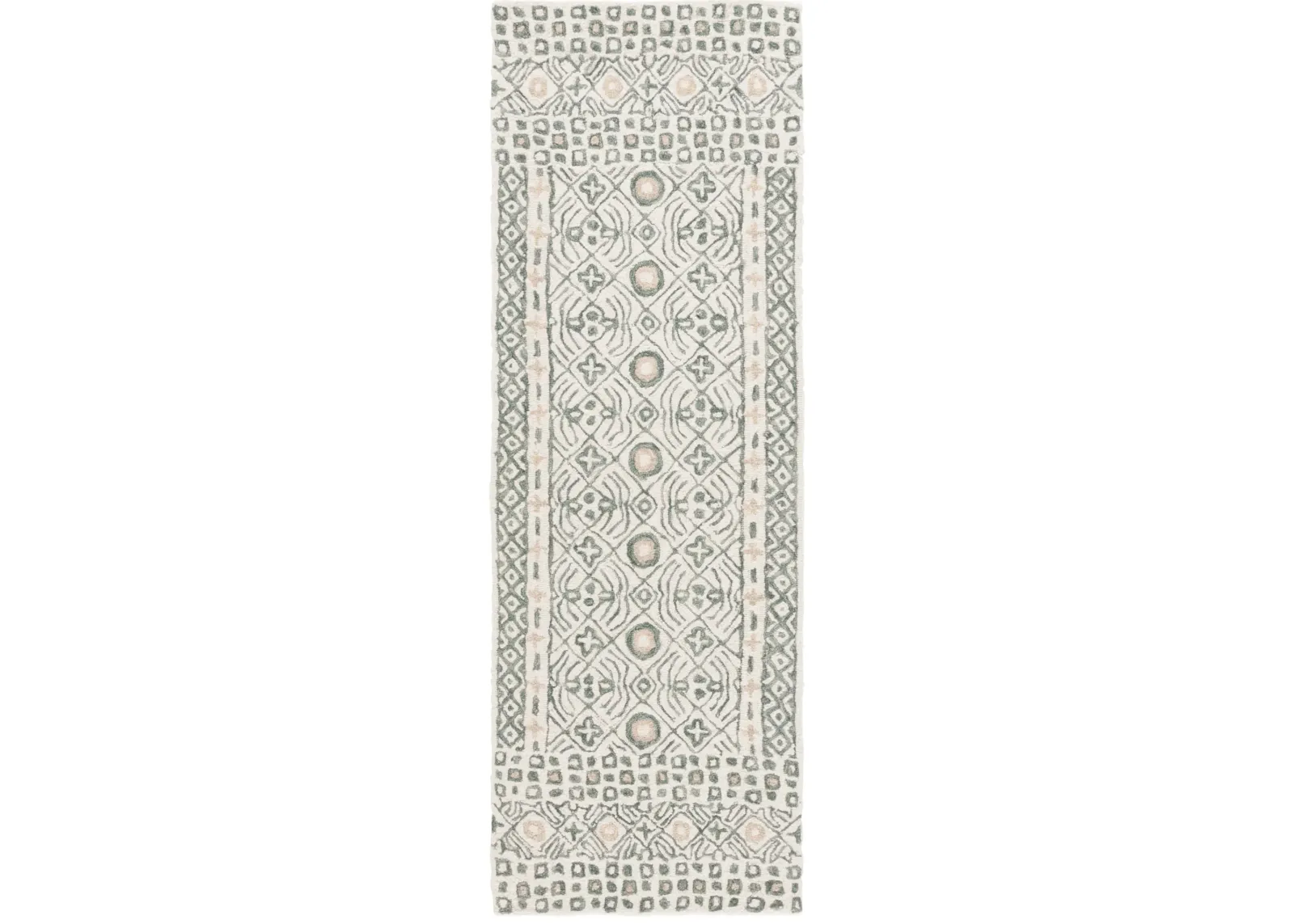 MICRO-LOOP 801 IVORY  2'-3' x 7' Runner Rug