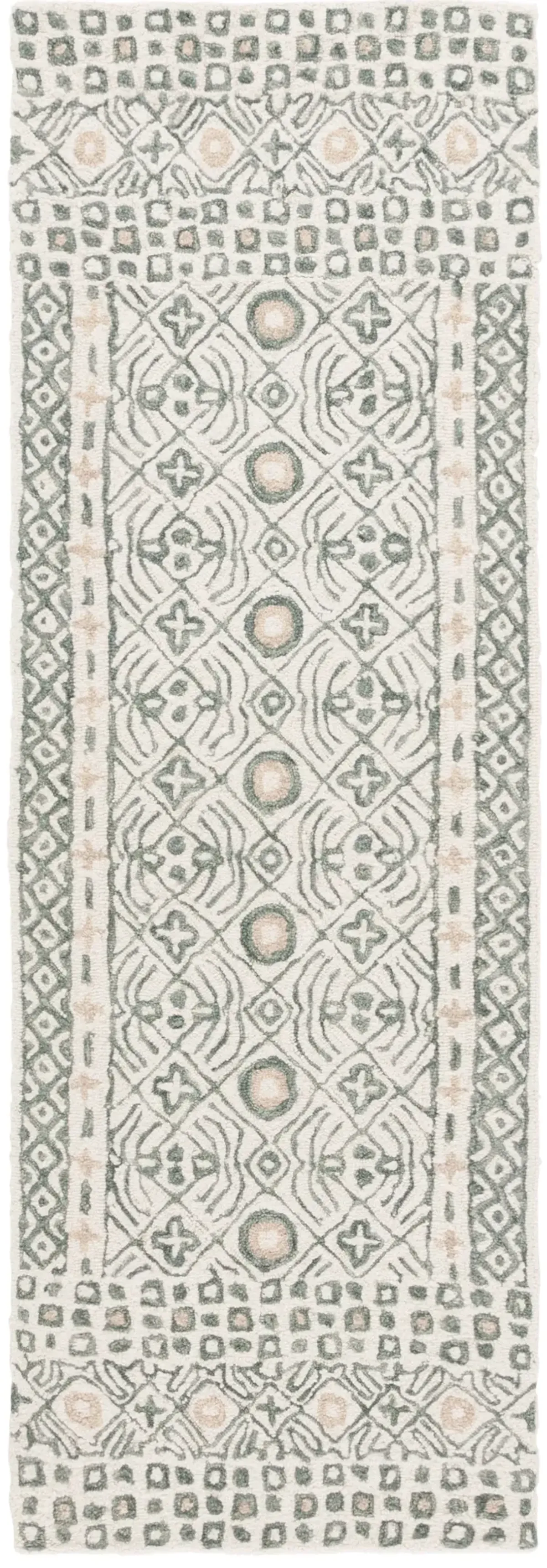 MICRO-LOOP 801 IVORY  2'-3' x 7' Runner Rug