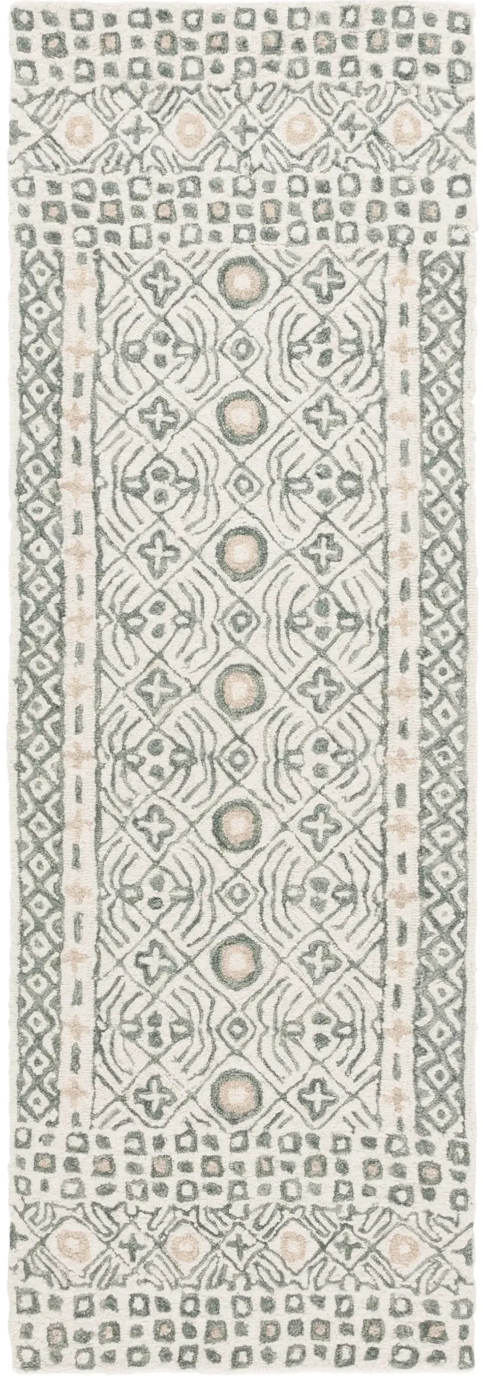 MICRO-LOOP 801 IVORY  2'-3' x 7' Runner Rug