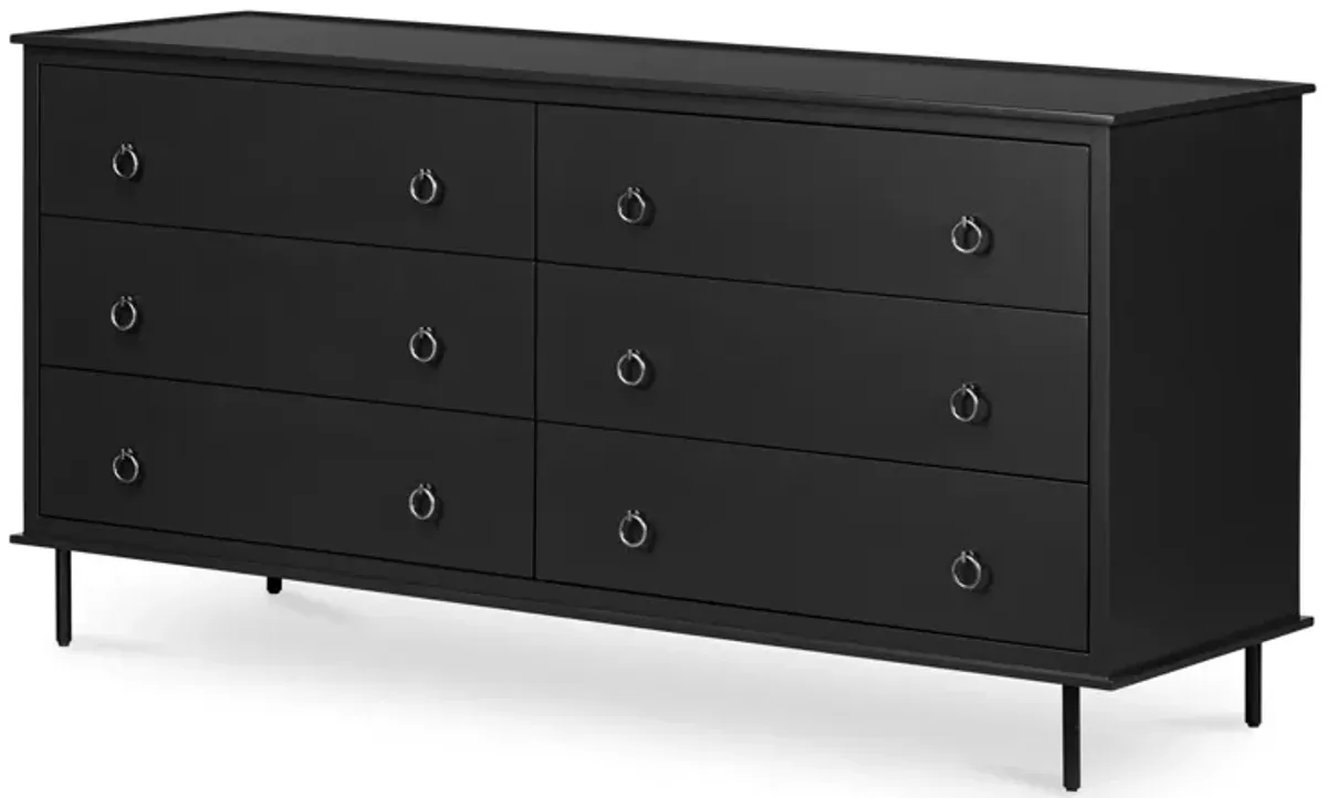 Reagan 6 Drawer Dresser Black