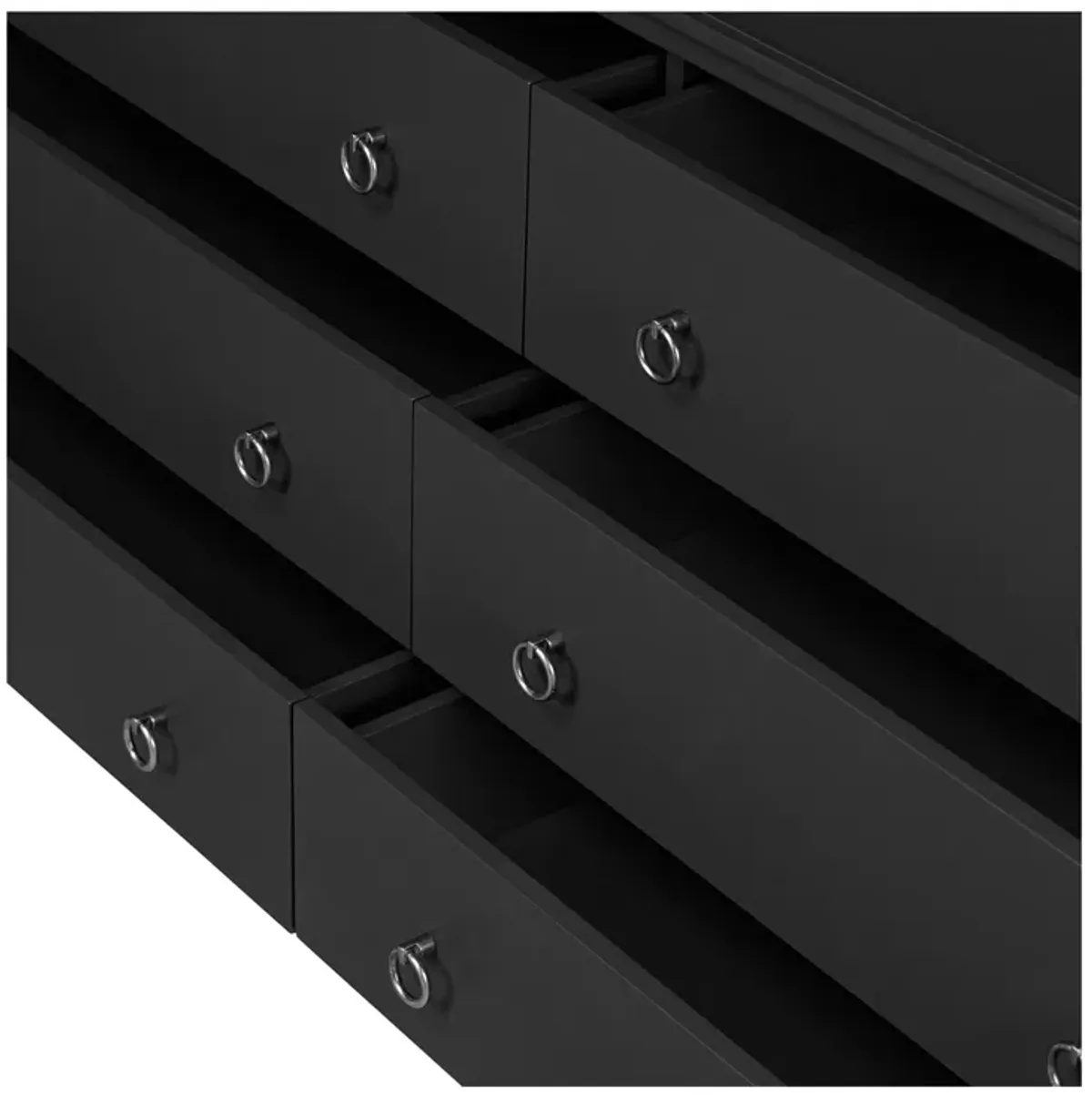 Reagan 6 Drawer Dresser Black