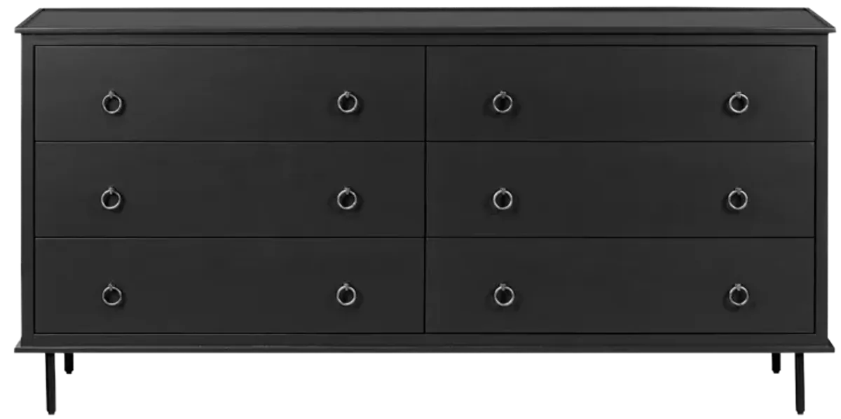 Reagan 6 Drawer Dresser Black