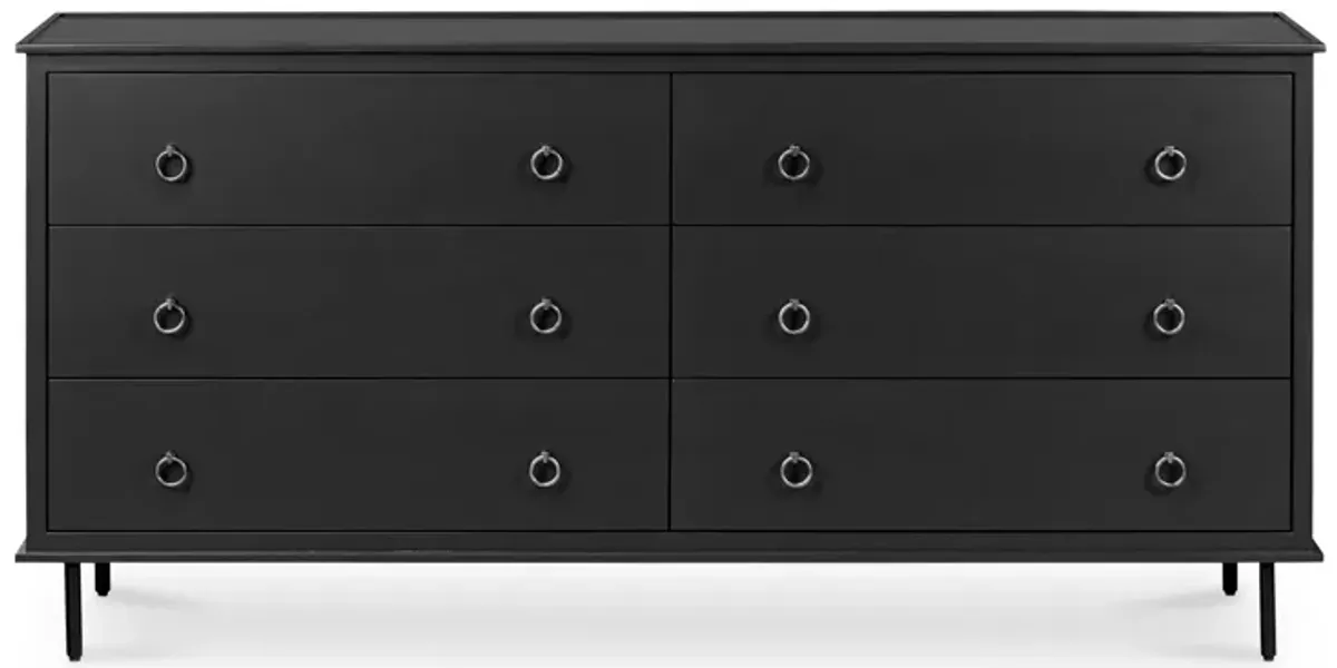 Reagan 6 Drawer Dresser Black