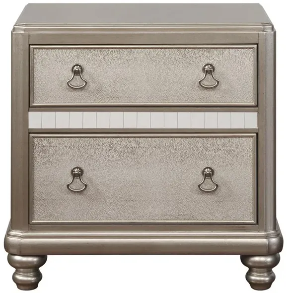 Bling Game 2-drawer Nightstand Metallic Platinum