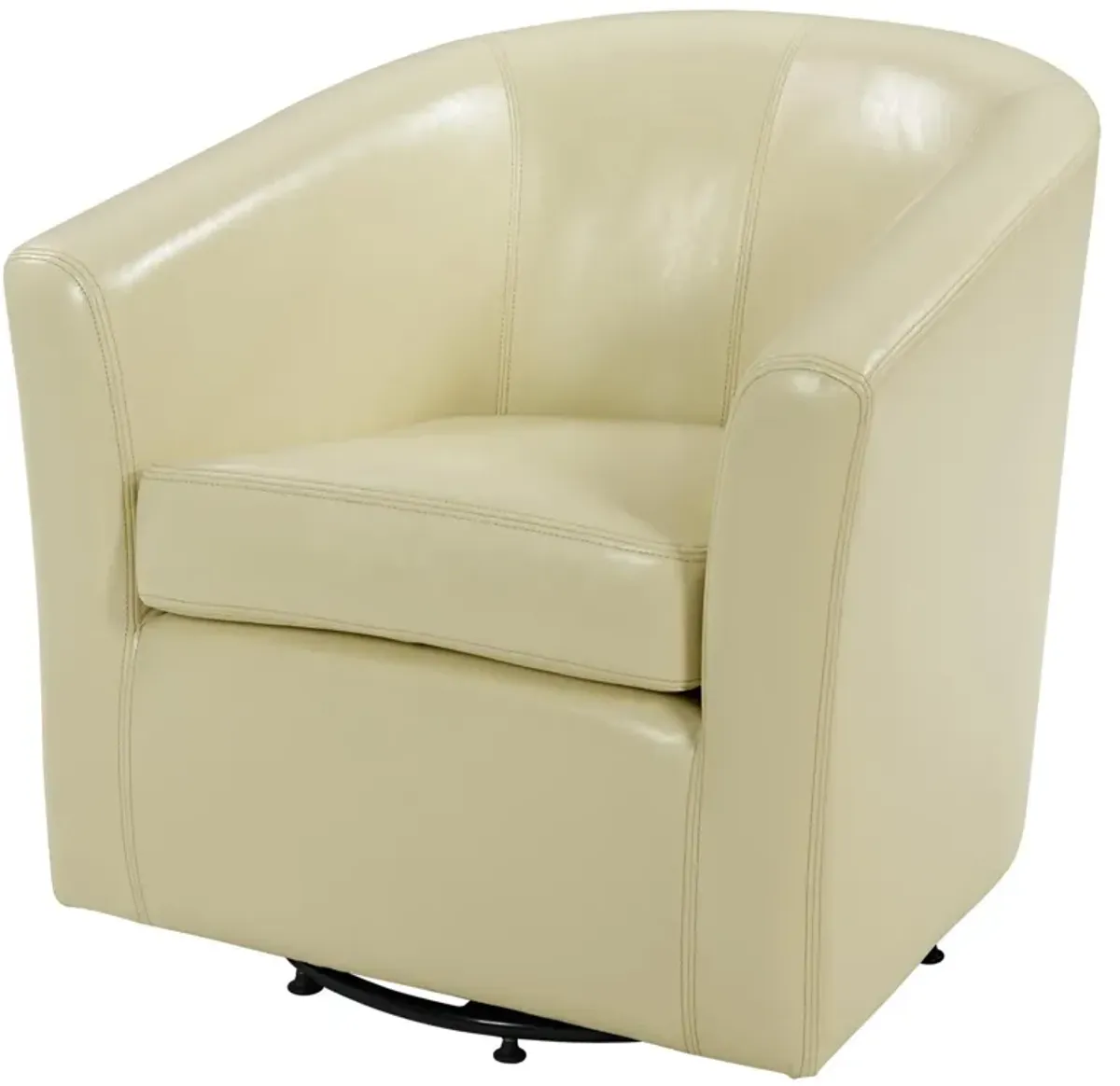 hayden swivel bonded leather accent arm chair, beige