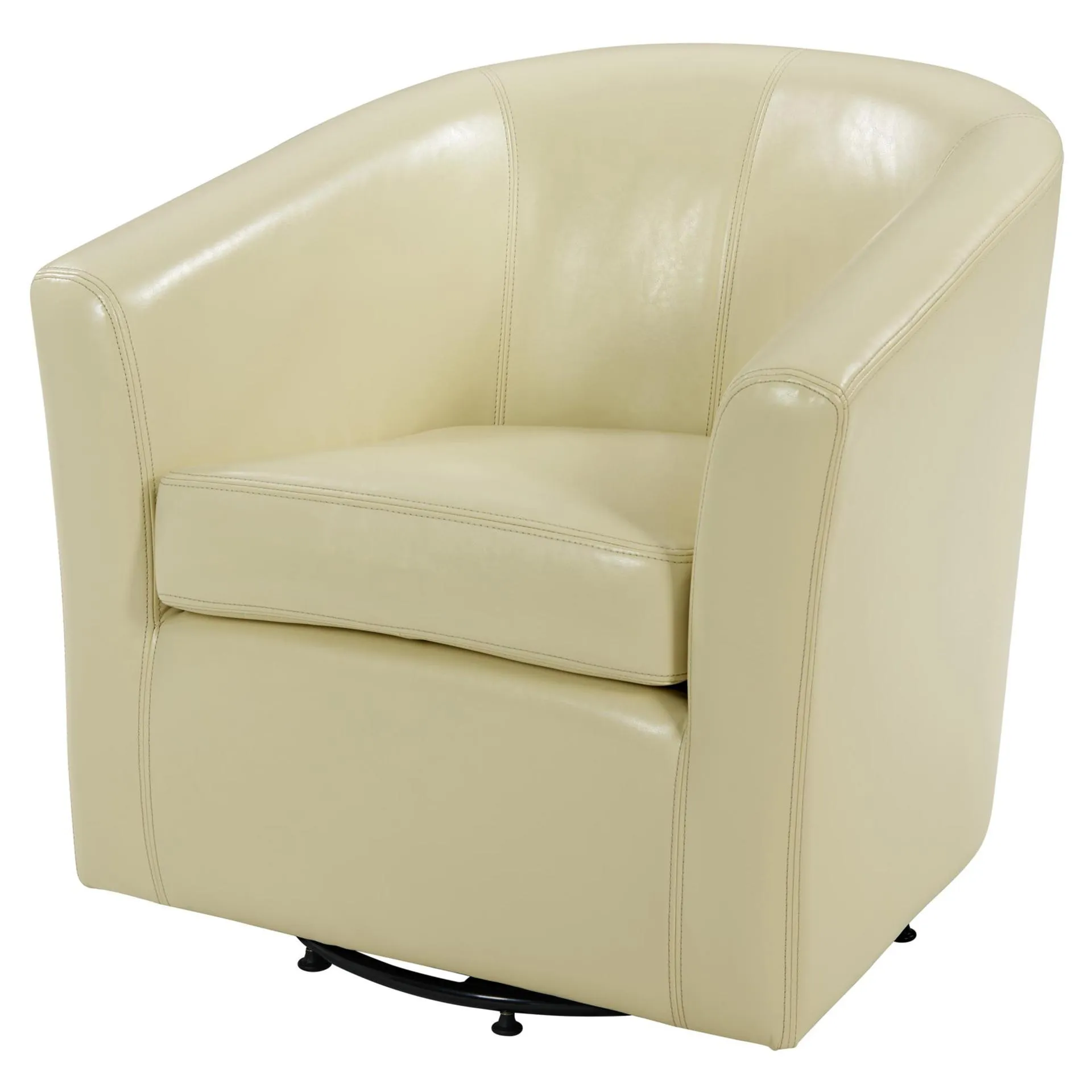 hayden swivel bonded leather accent arm chair, beige