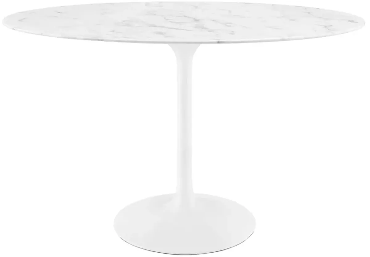 Lippa 48" Oval Artificial Marble Dining Table