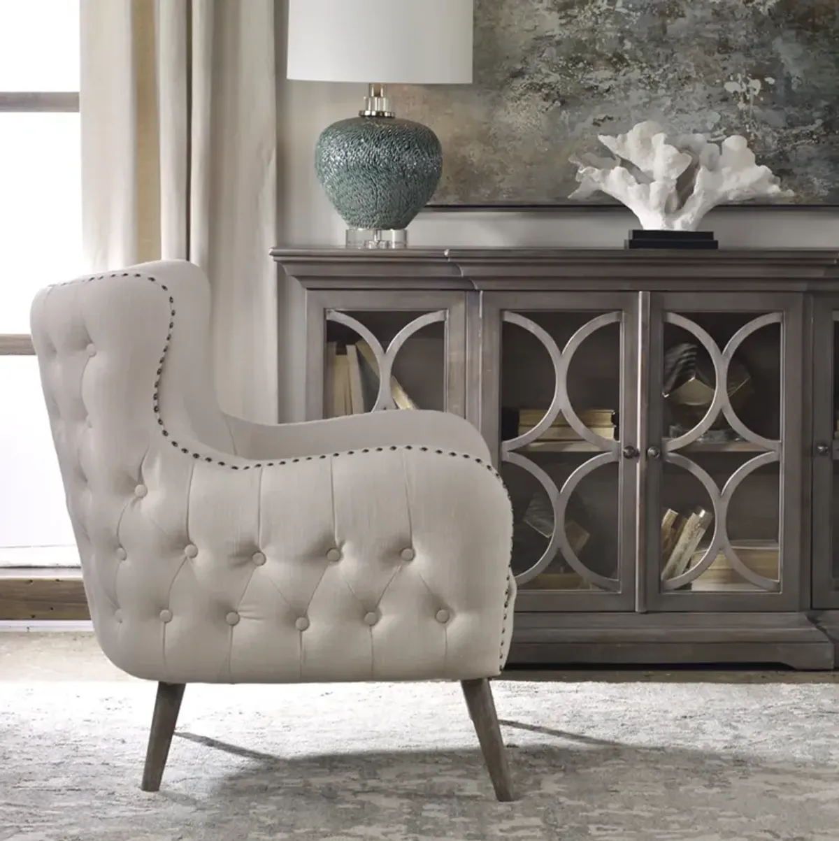 Donya Cream Accent Chair