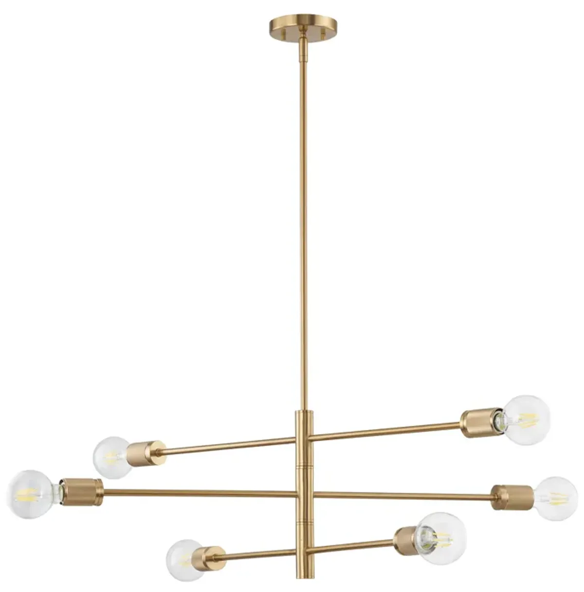 Module 34" Wide 6-Light Chandelier - Burnished Brass