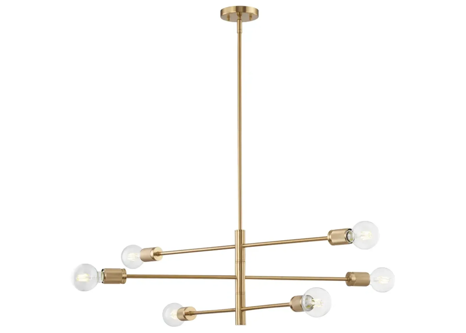 Module 34" Wide 6-Light Chandelier - Burnished Brass