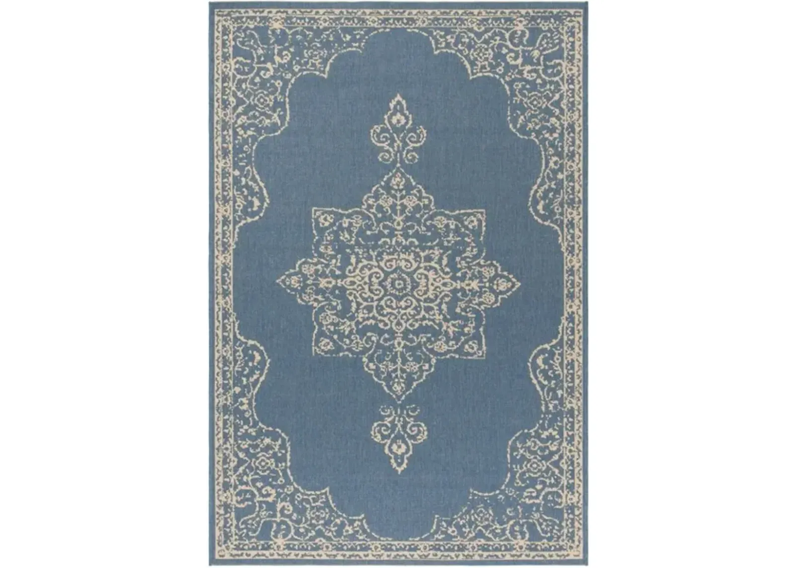 LINDEN 180 Collection LND180N-4 Cream / Blue 4' X 6'