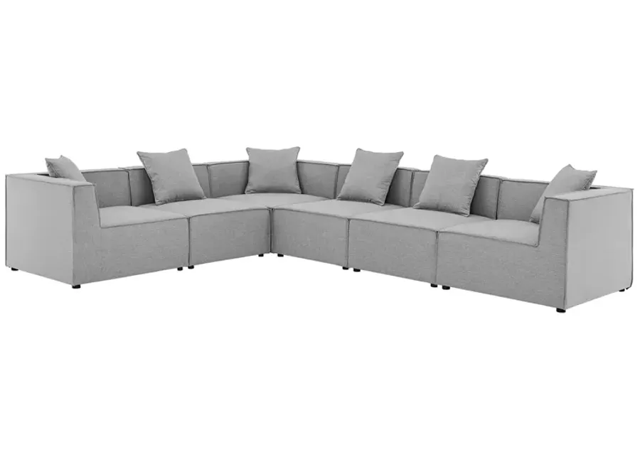 Saybrook Outdoor Patio Upholstered 6-Piece Sectional Sofa