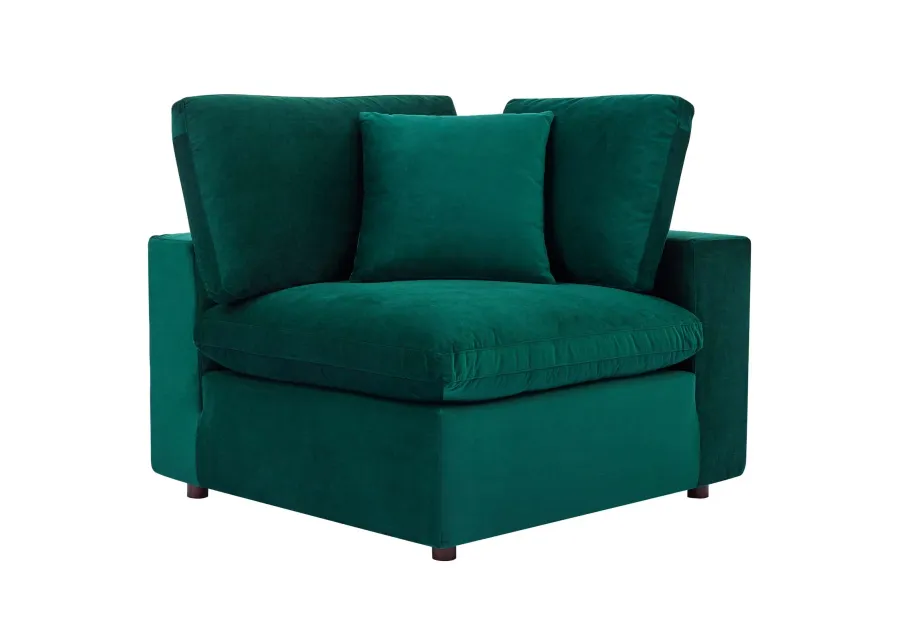 Commix Down Filled Overstuffed Performance Velvet Corner Chair