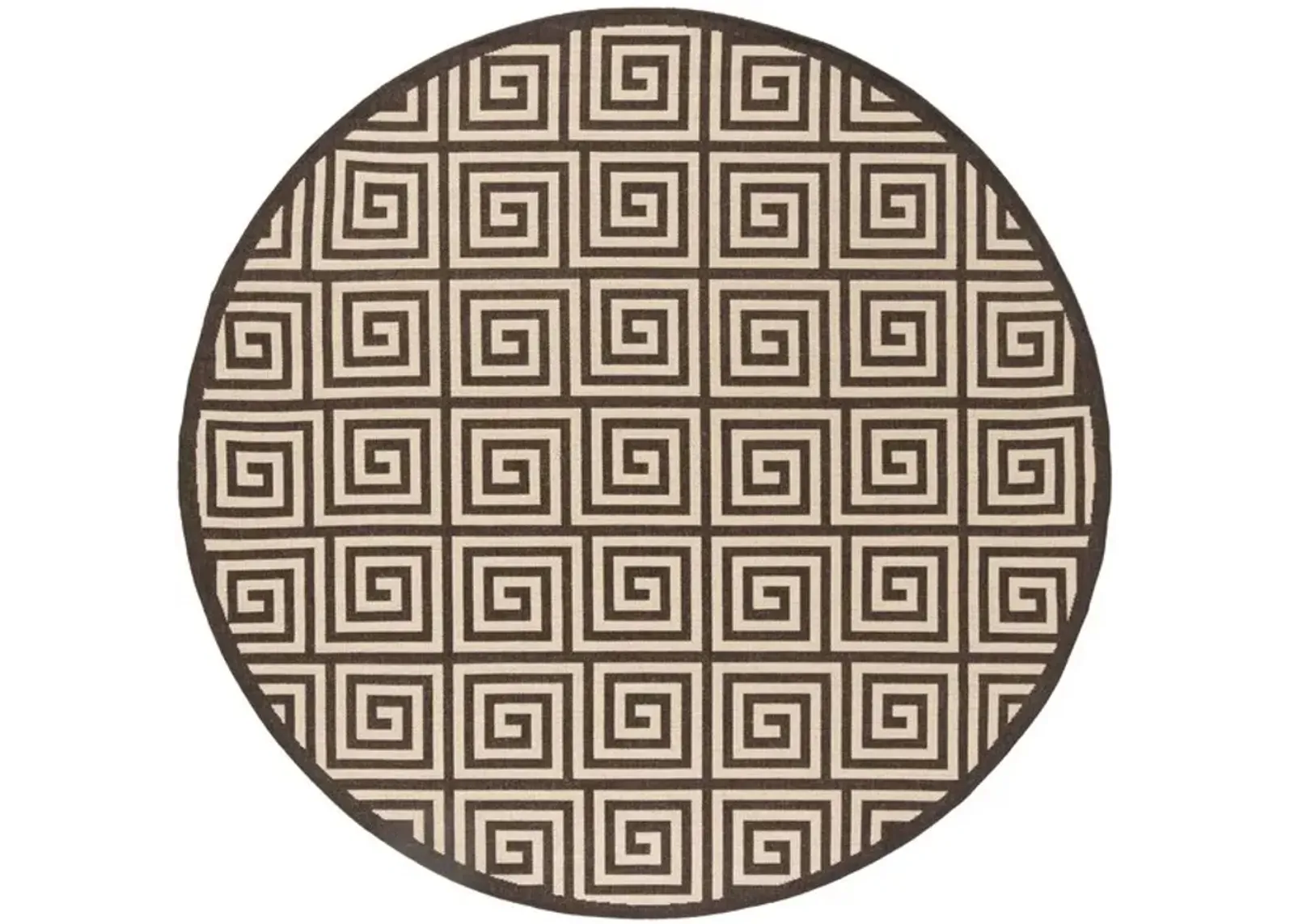 LINDEN 129 Collection LND129U-6R Creme / Brown 6'-7" X 6'-7" Round