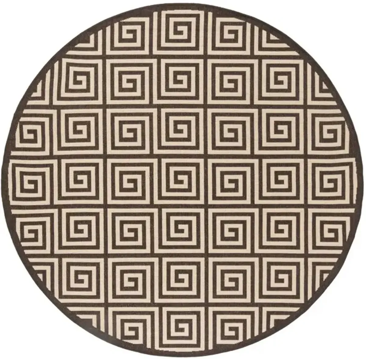 LINDEN 129 Collection LND129U-6R Creme / Brown 6'-7" X 6'-7" Round