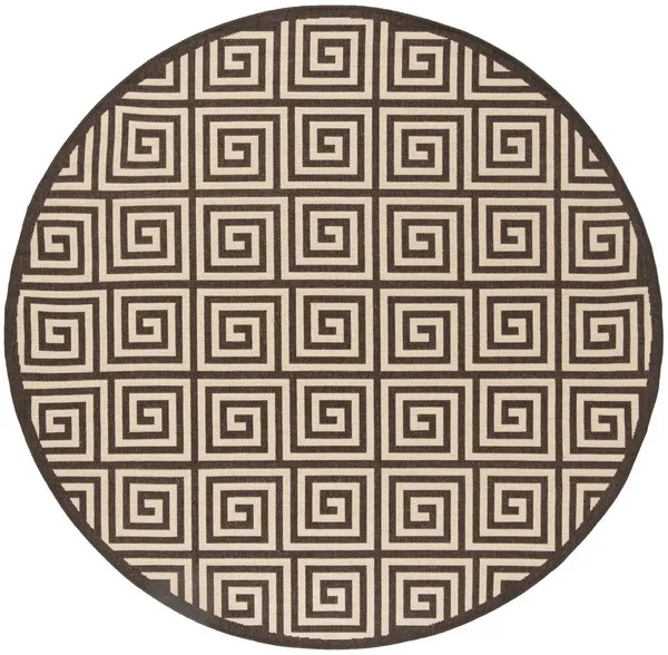 LINDEN 129 Collection LND129U-6R Creme / Brown 6'-7" X 6'-7" Round