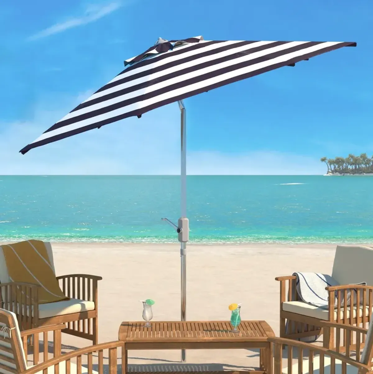 UV RESISTANT IRIS FASHION LINE 9FT AUTO TILT UMBRELLA