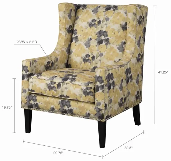 Madison Park Barton Yellow Wing Chair