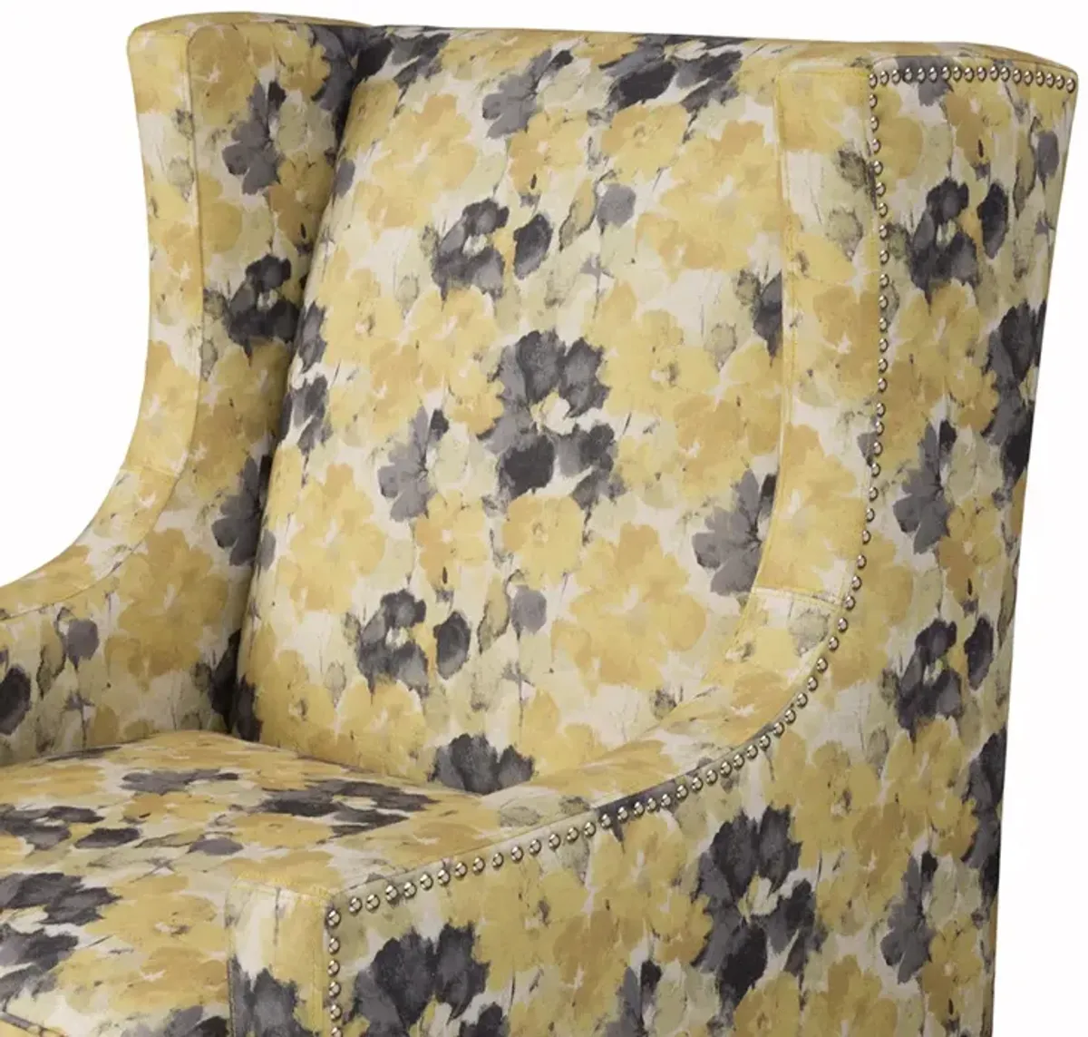 Madison Park Barton Yellow Wing Chair