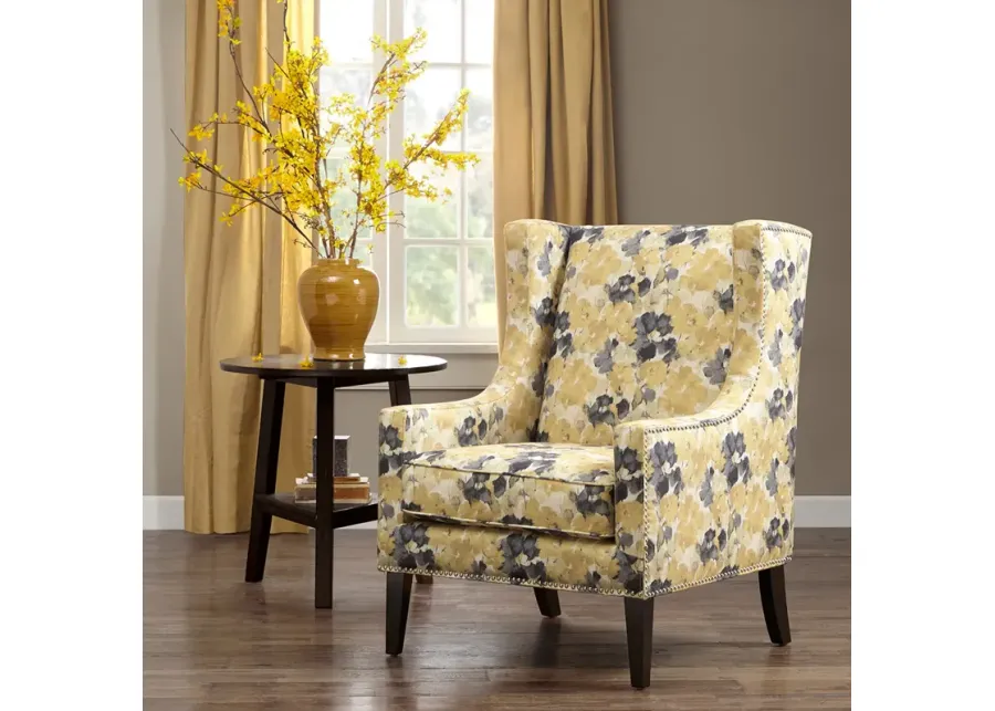 Madison Park Barton Yellow Wing Chair