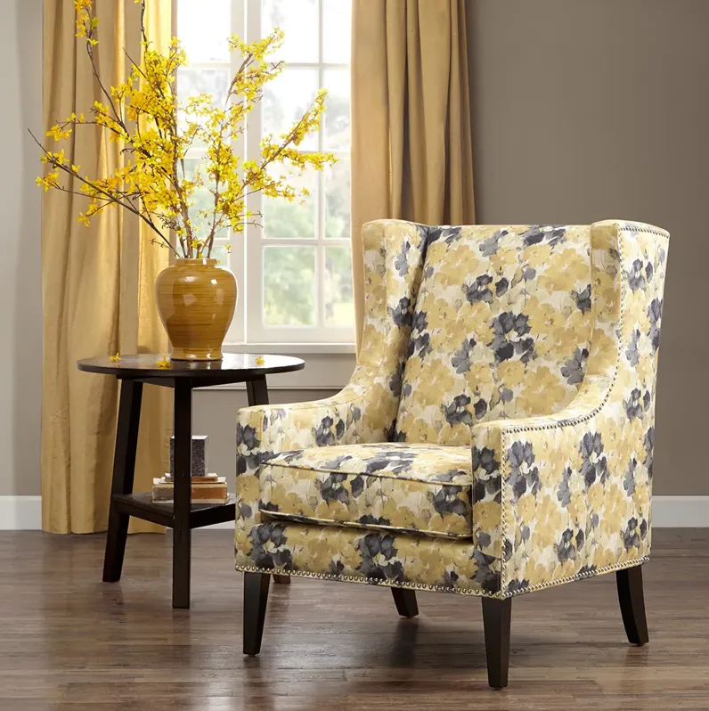 Madison Park Barton Yellow Wing Chair