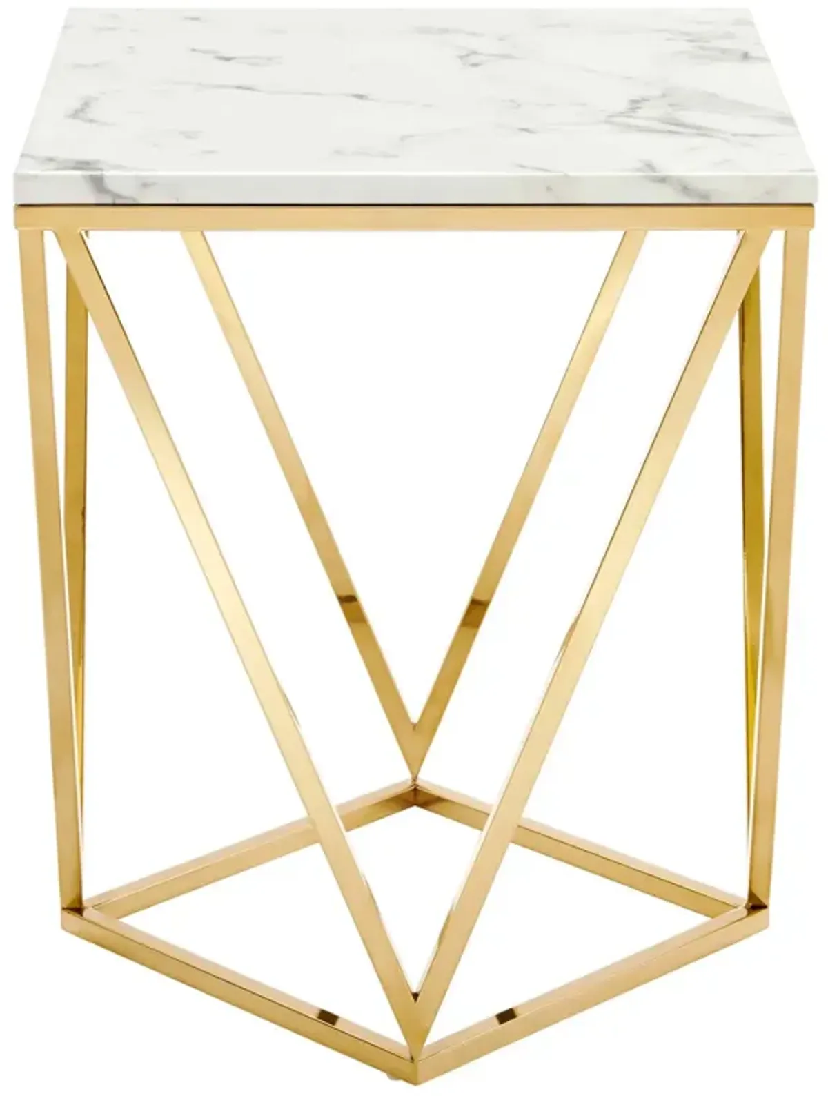 Vertex Gold Metal Stainless Steel End Table