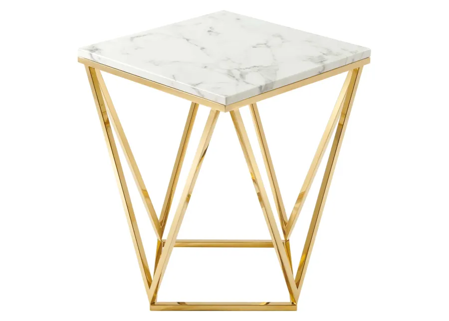 Vertex Gold Metal Stainless Steel End Table