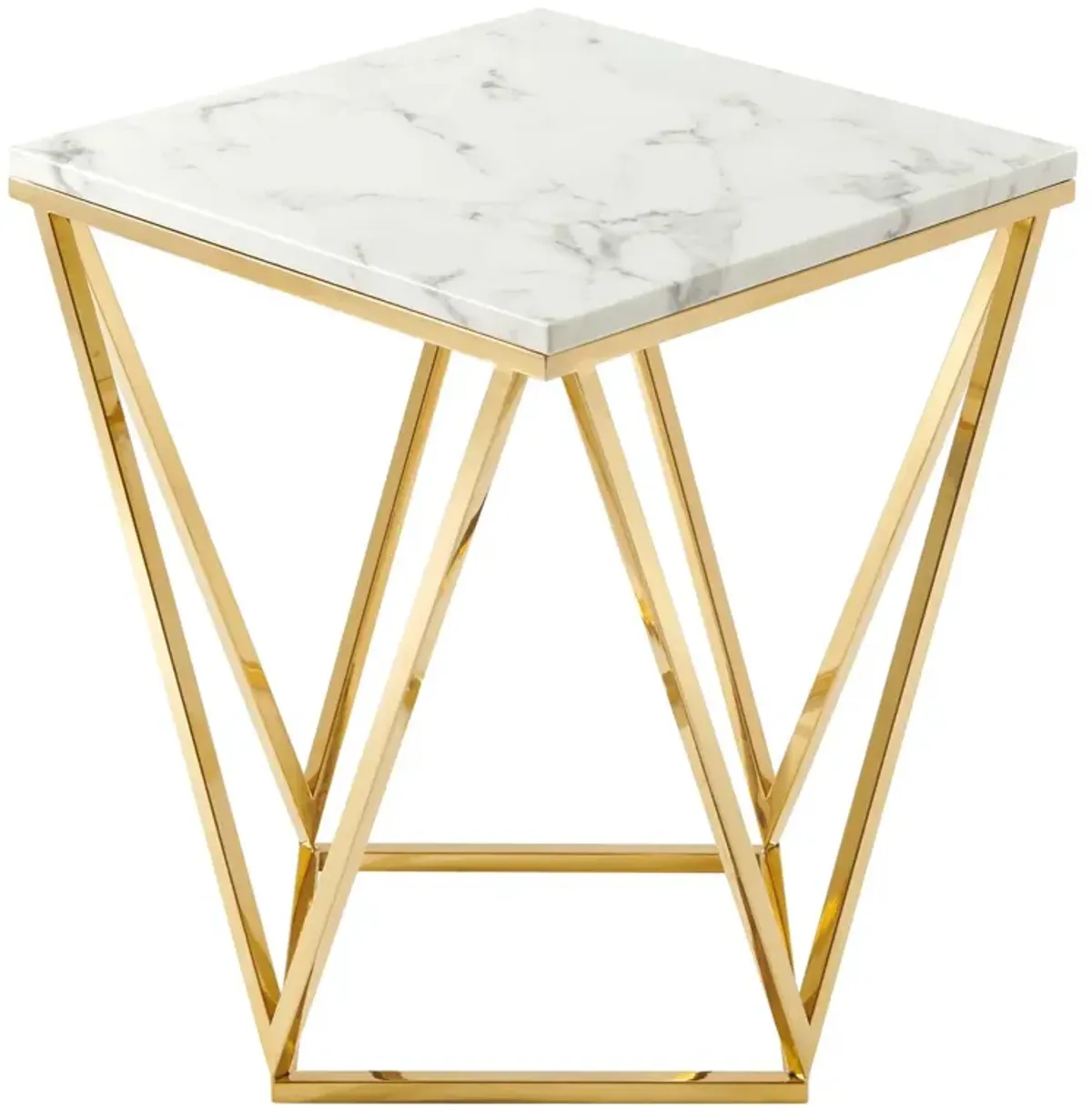 Vertex Gold Metal Stainless Steel End Table