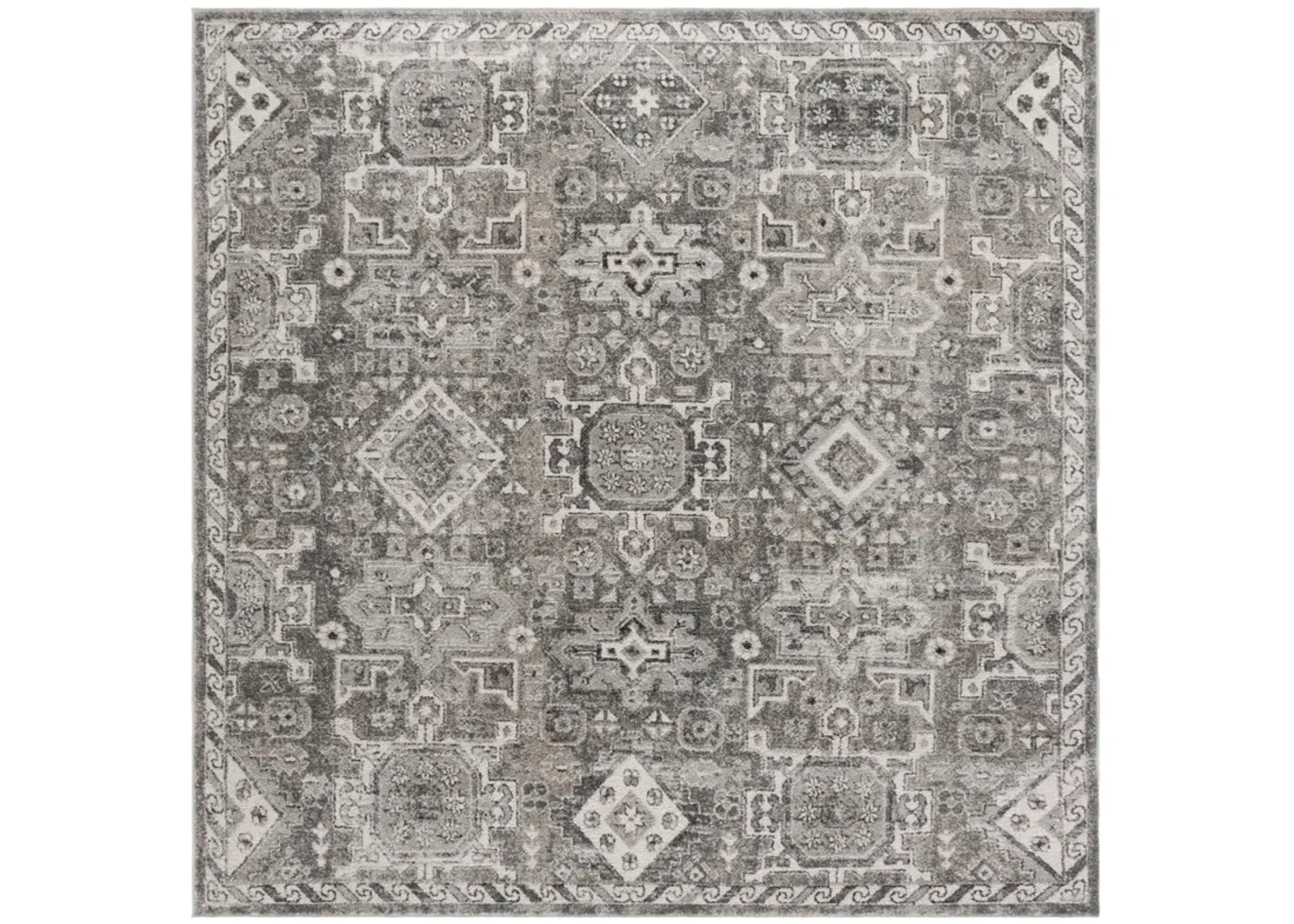 VINTAGE TABRIZ 206 GREY  6'-7' x 6'-7' Square Square Rug