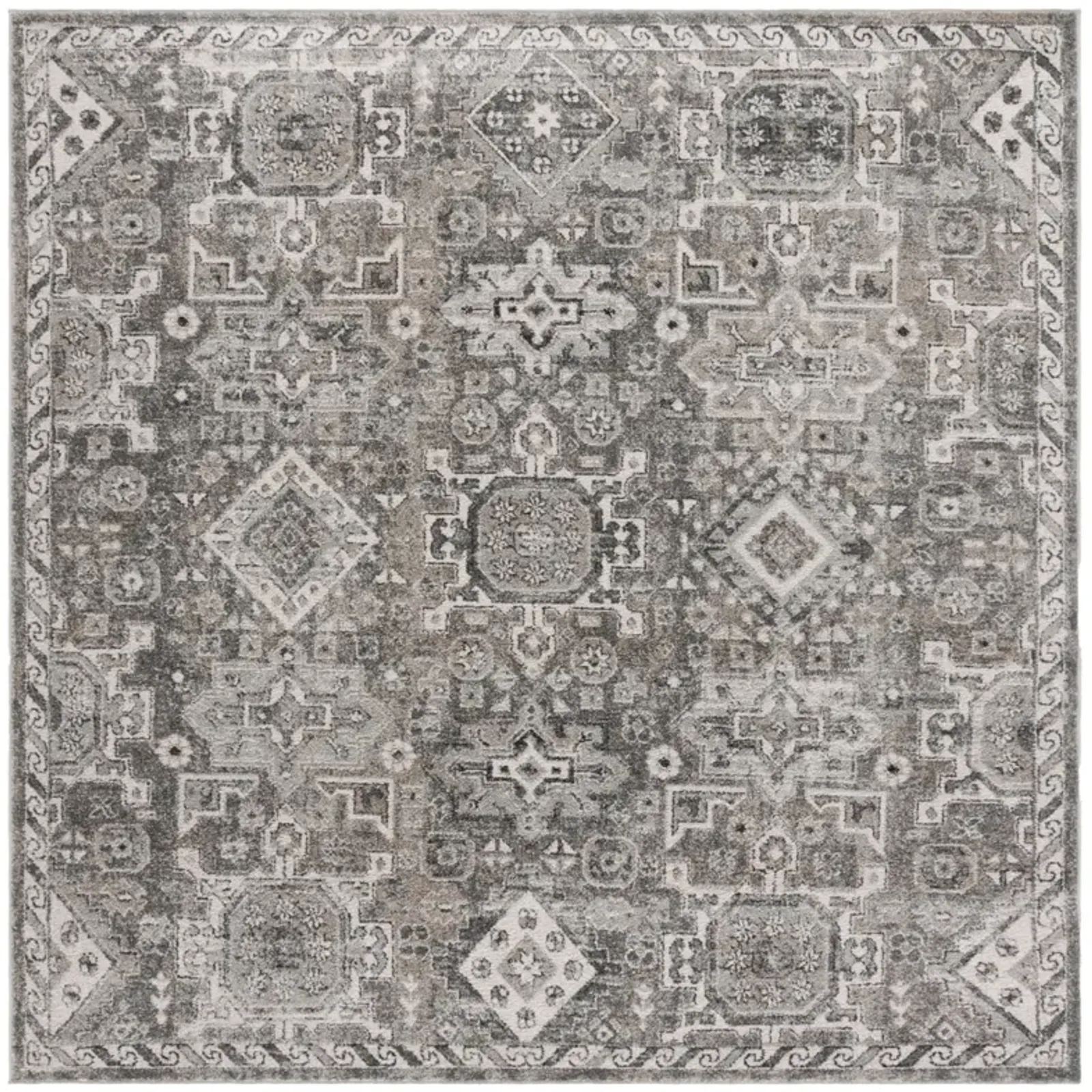 VINTAGE TABRIZ 206 GREY  6'-7' x 6'-7' Square Square Rug