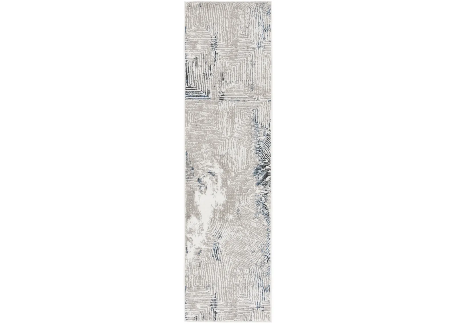 PYRAMID 249 IVORY GREY  2'-2' x 8' Runner Rug