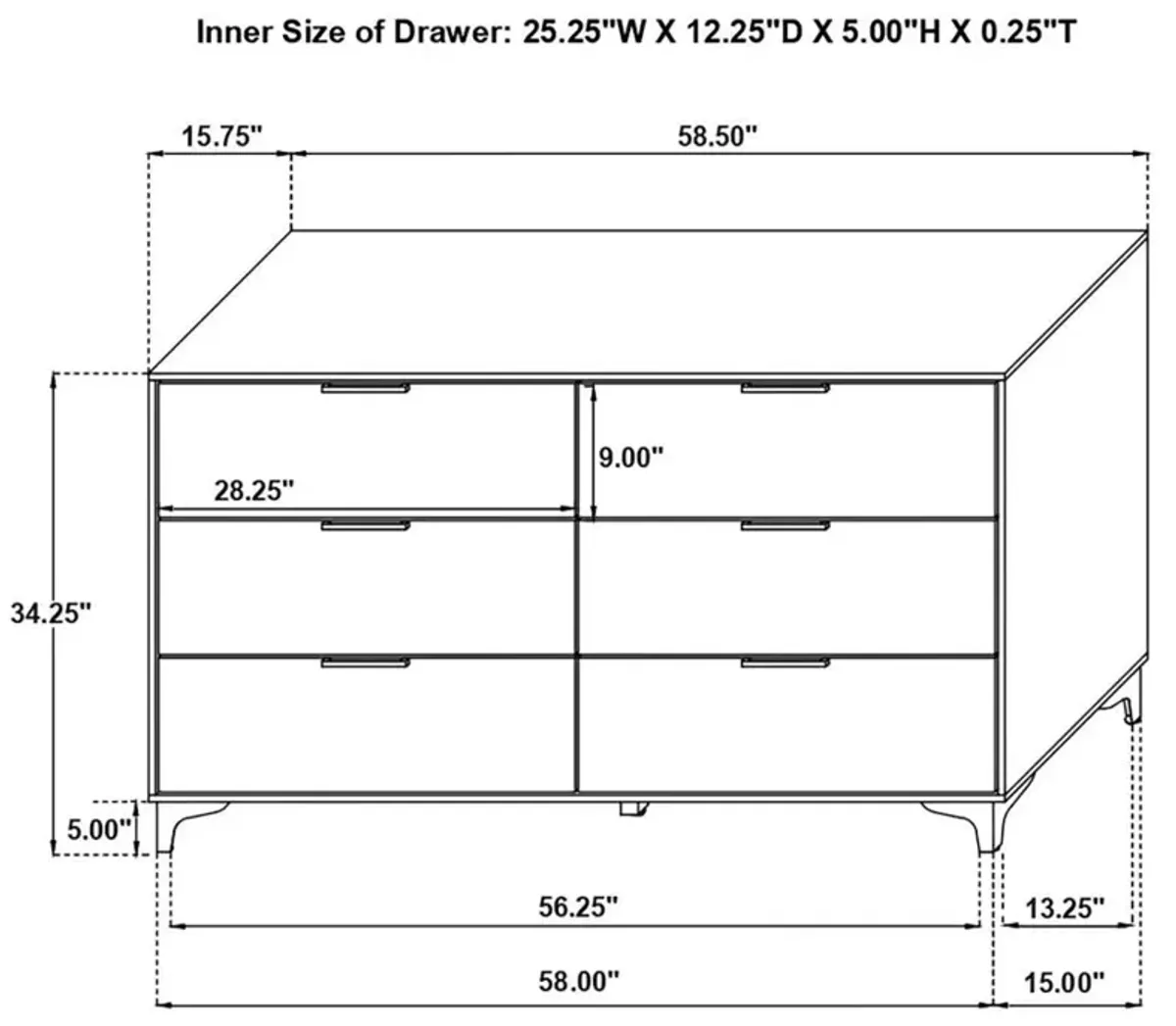 Ally 6-Drawer Dresser