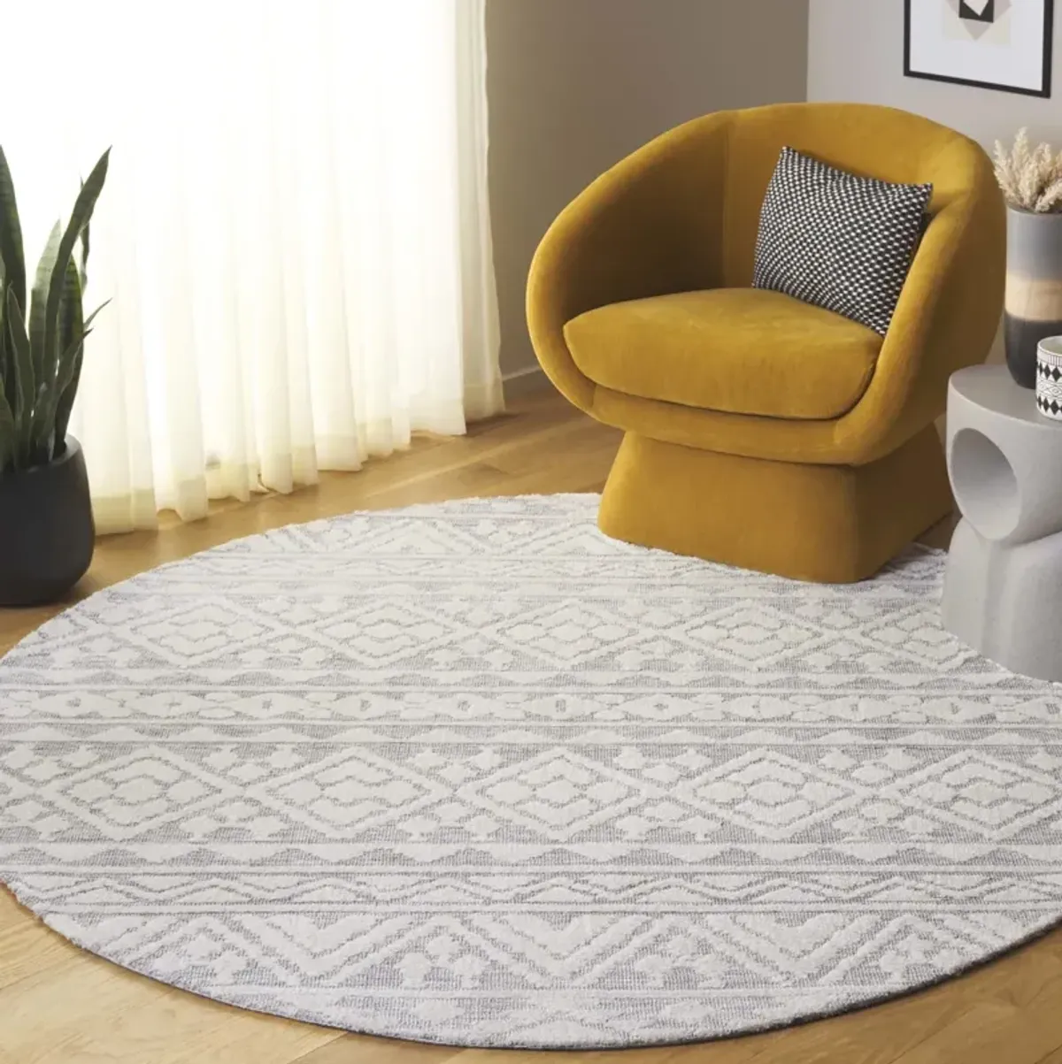 AUDREY 104 GREY  6' x 6' Round Round Rug