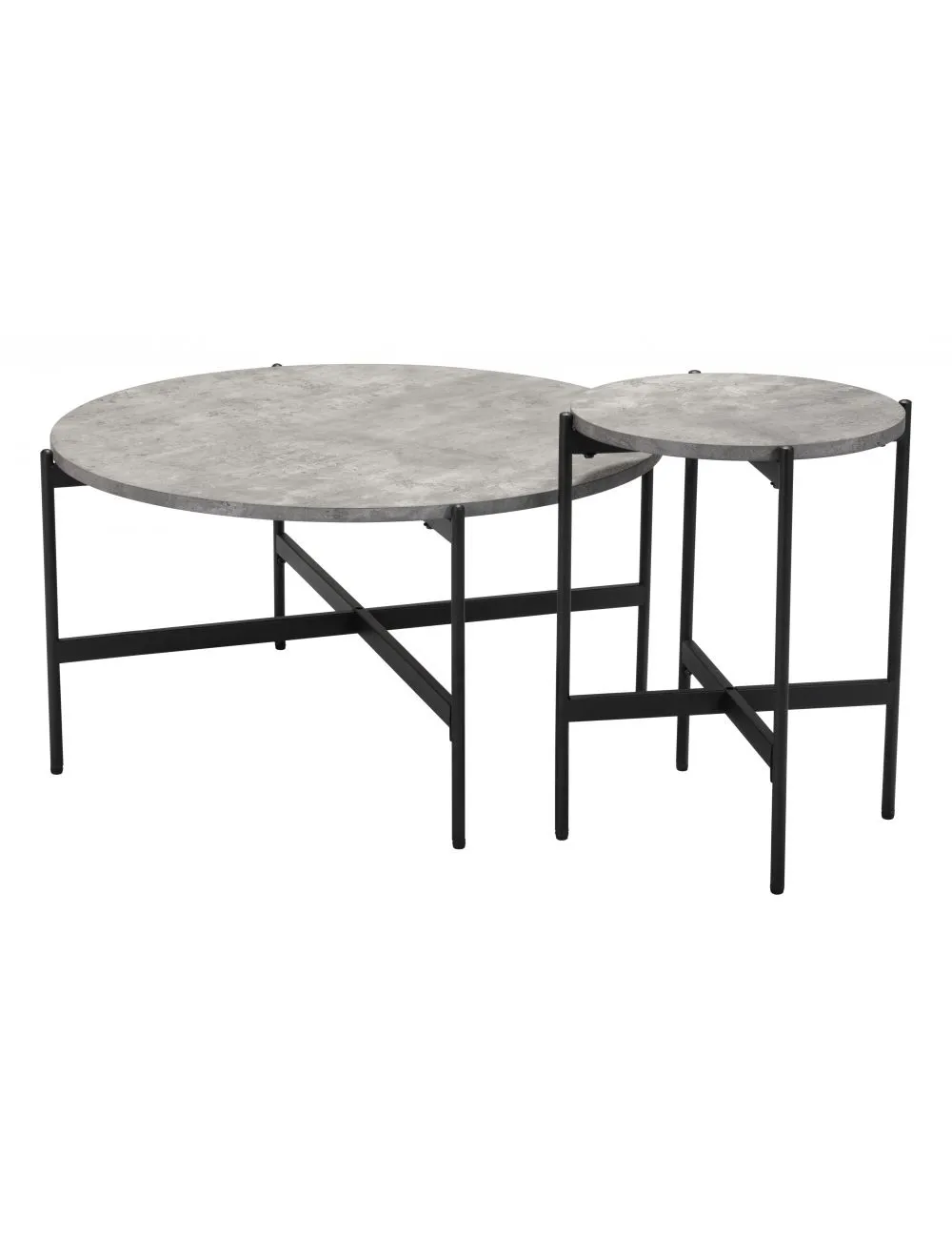 Malo Coffee Table Set (2-Piece) Gray & Black