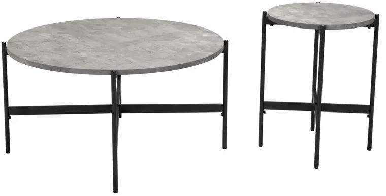 Malo Coffee Table Set (2-Piece) Gray & Black