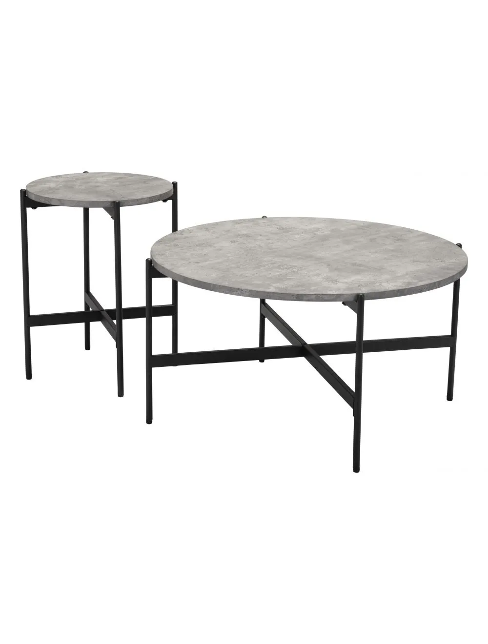 Malo Coffee Table Set (2-Piece) Gray & Black