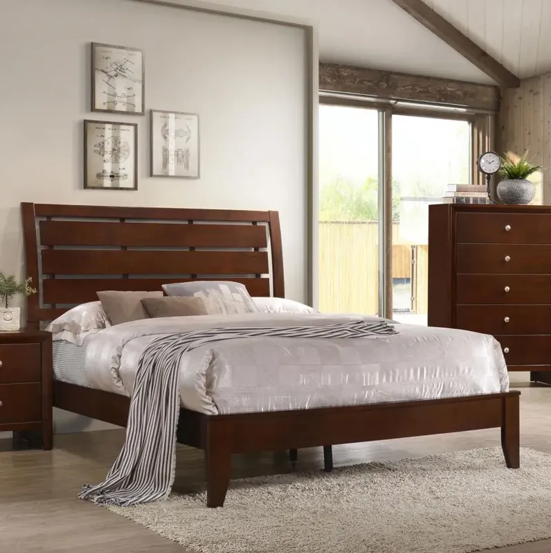 Serenity Eastern King Panel Bed Rich Merlot