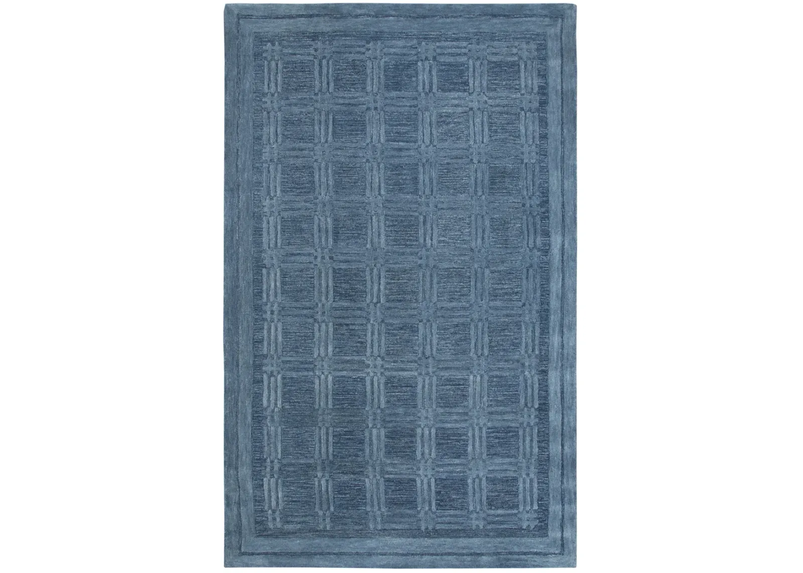 Fifth Avenue Blue Squares Wool 10' x 13' Rectangle Rug