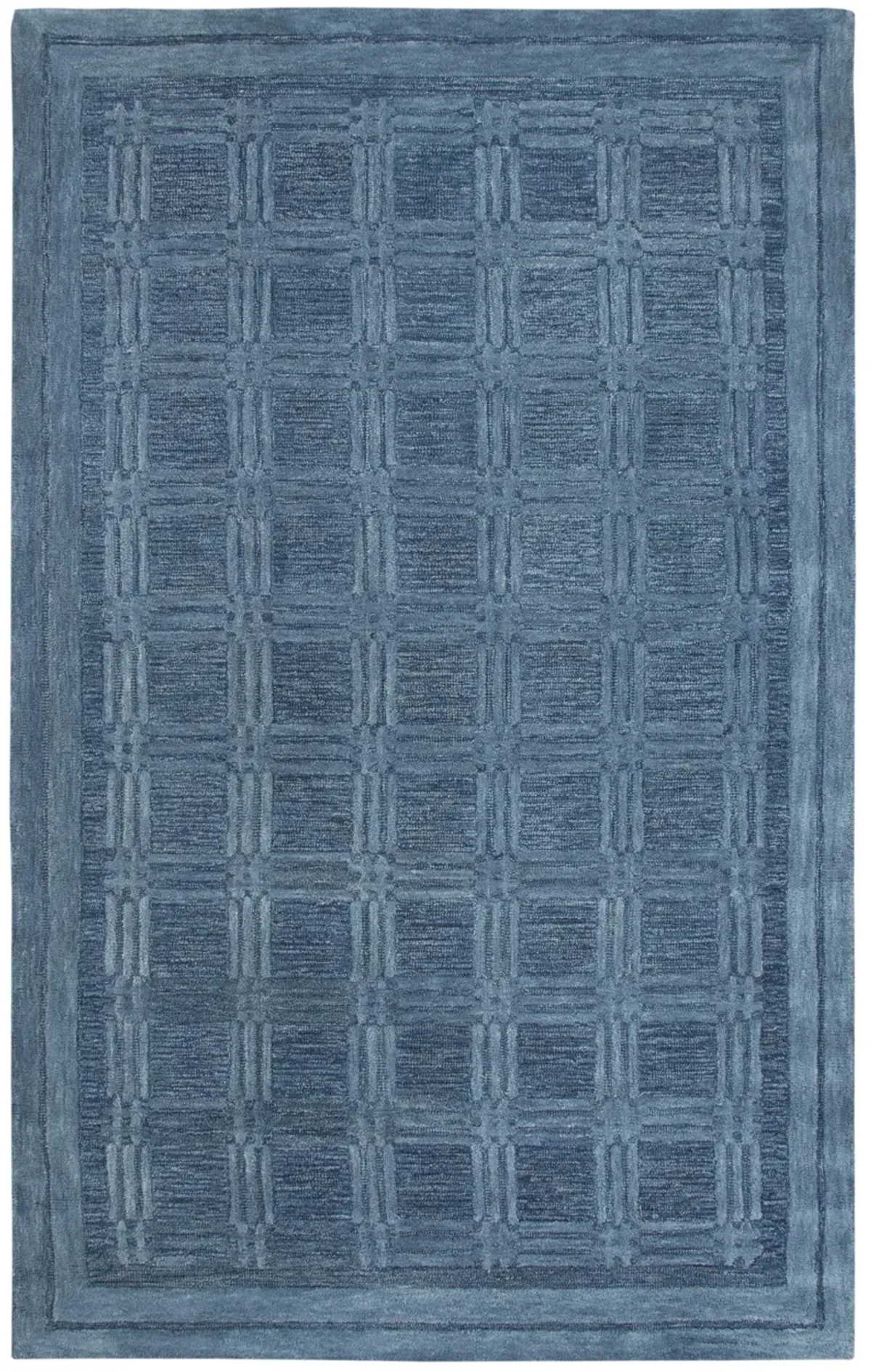 Fifth Avenue Blue Squares Wool 10' x 13' Rectangle Rug