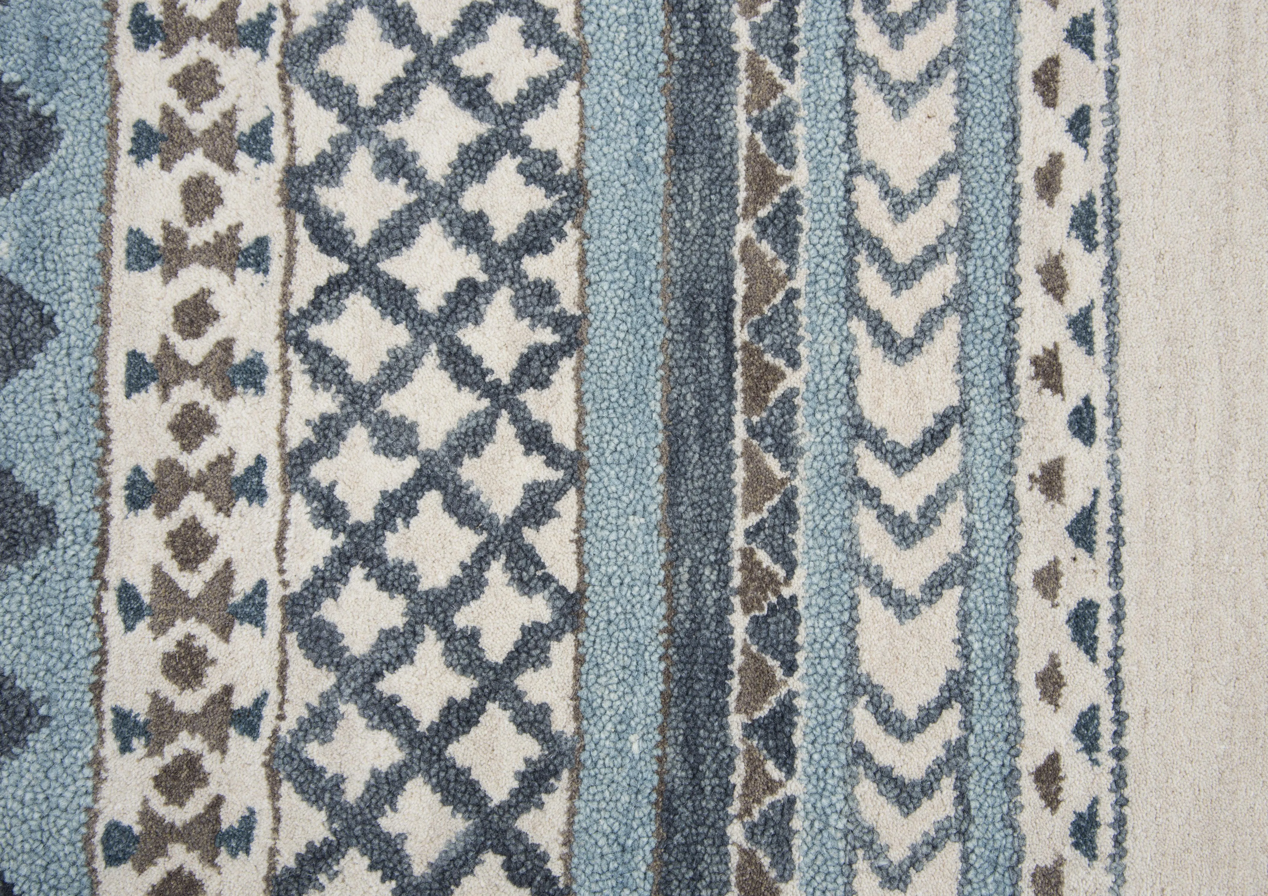 Southwest Blue Southwest/Tribal Wool 3' x 5' Rectangle Rug