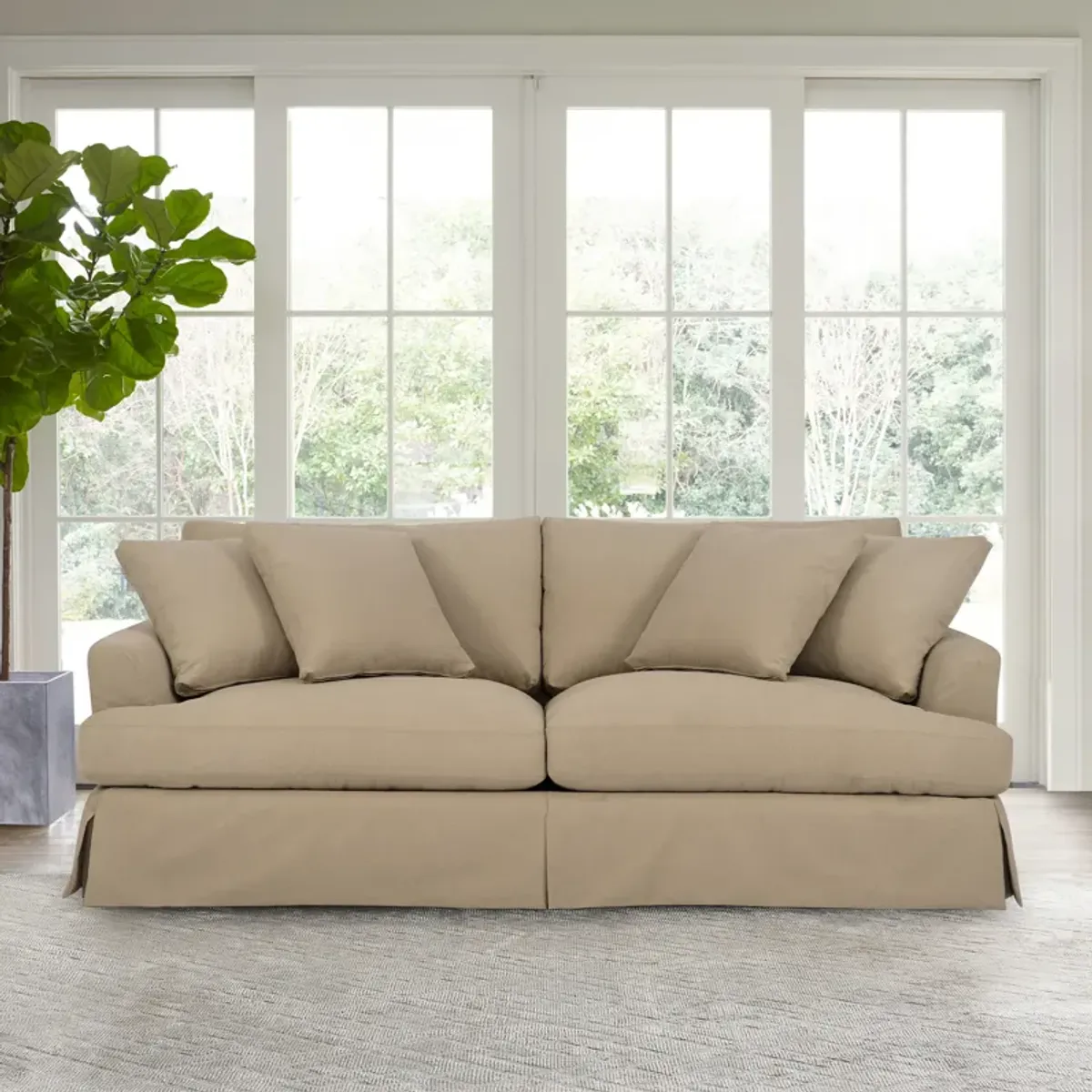 Ciara 93" Upholstered Sofa in Sahara Brown